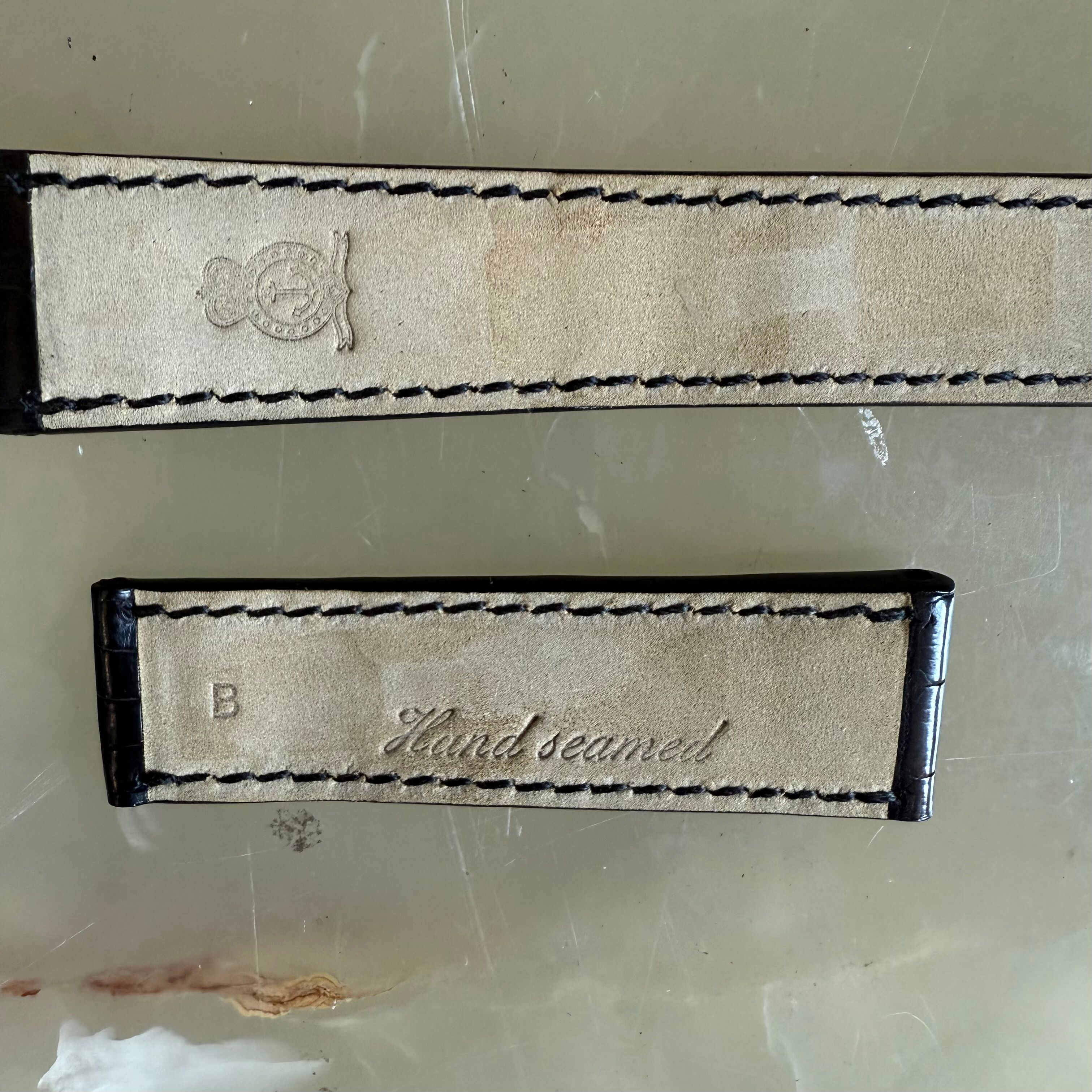 Genuine Alligator Watch Strap Band 22mm Padded & Stitched
