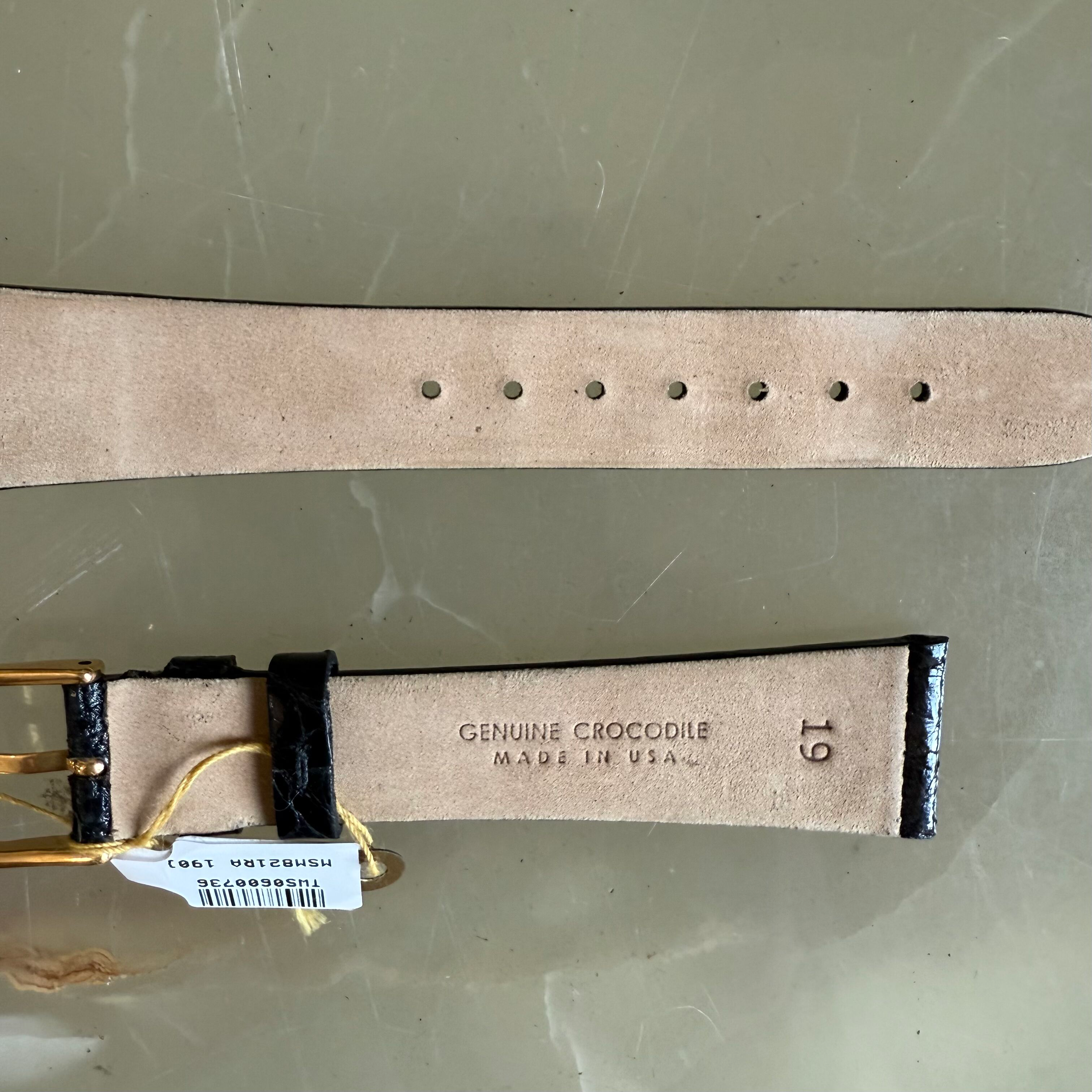 Genuine Alligator Watch Strap Band 19mm with Buckle