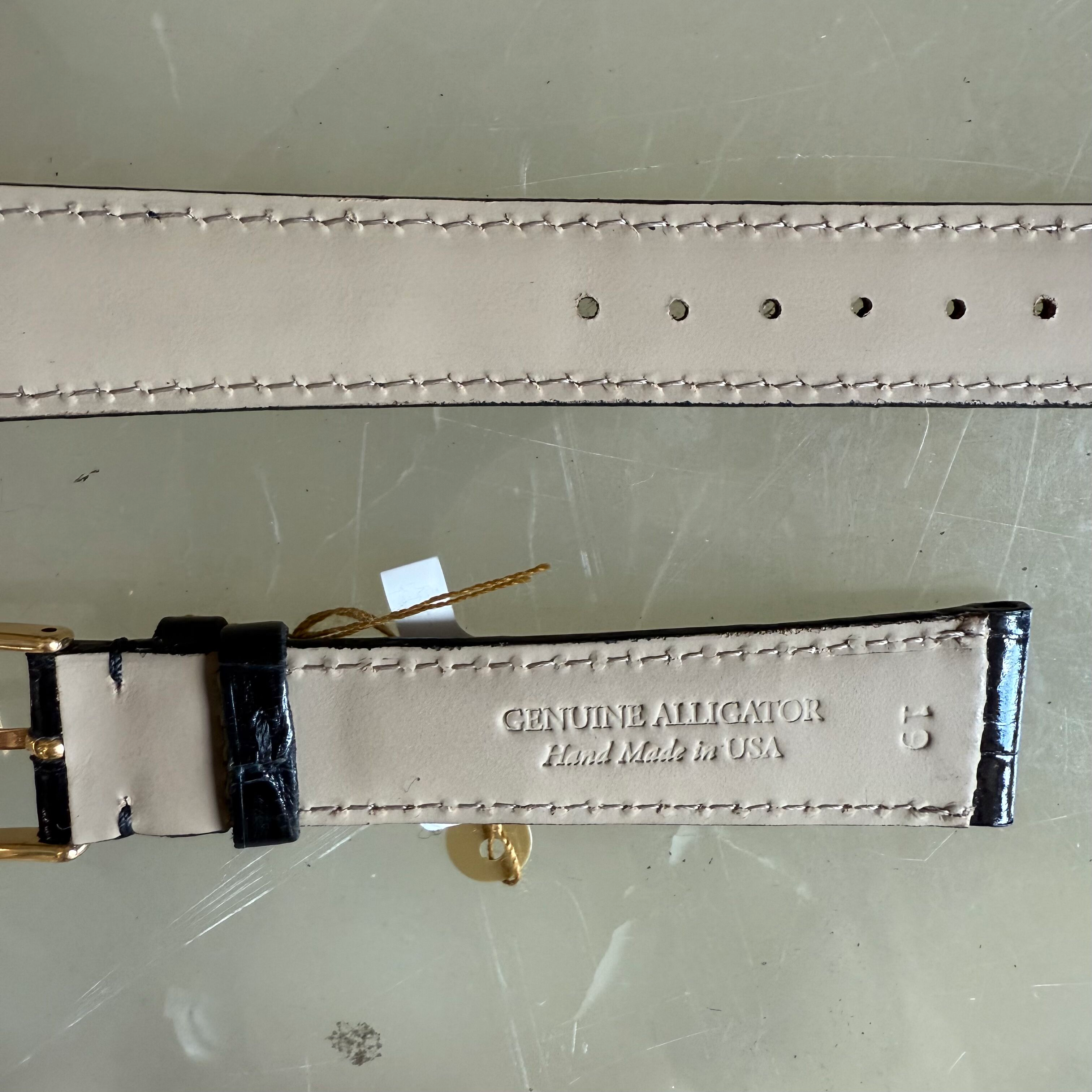 Genuine Alligator Watch Strap Band 19mm Padded & Stitched with Buckle