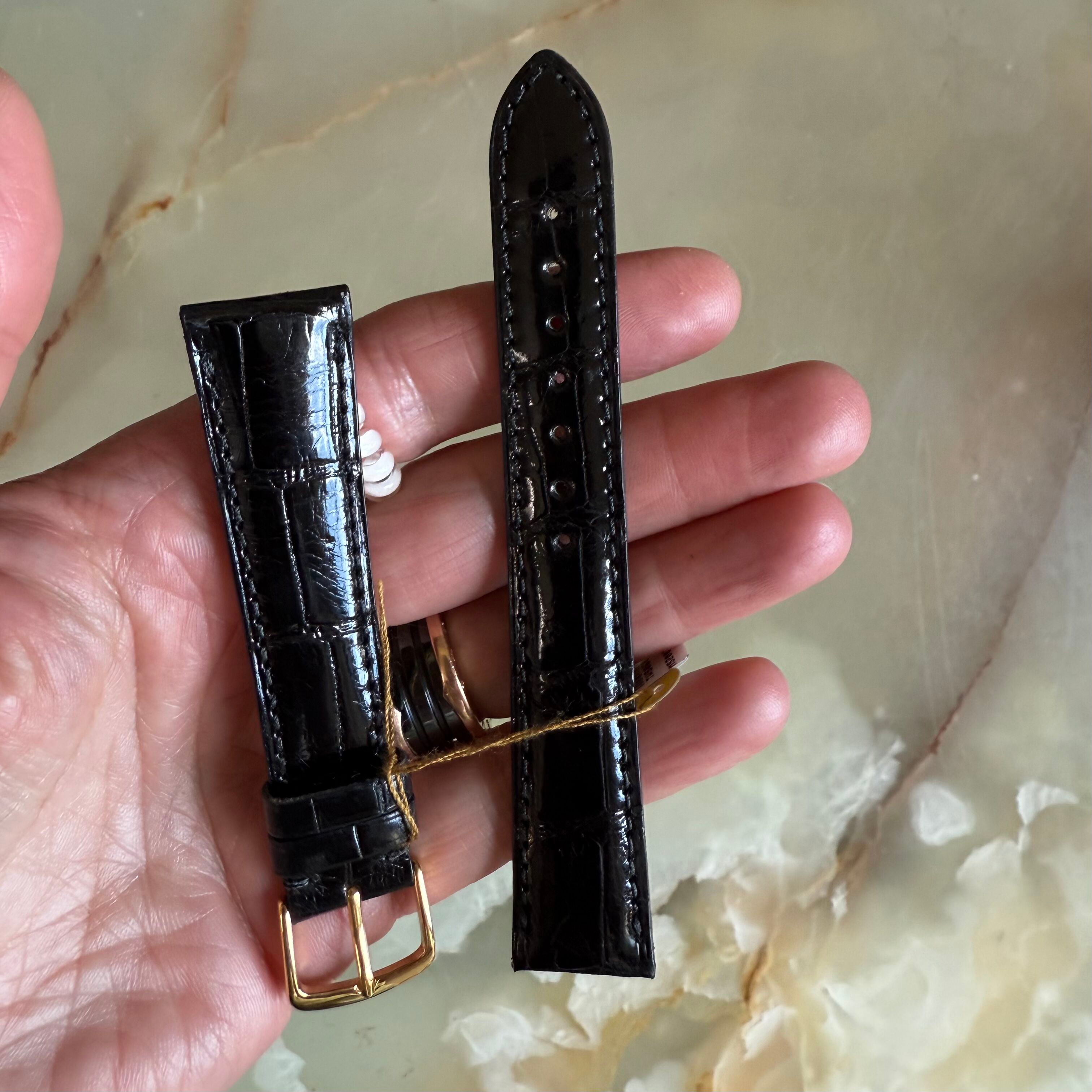 Genuine Alligator Watch Strap Band 19mm Padded & Stitched with Buckle