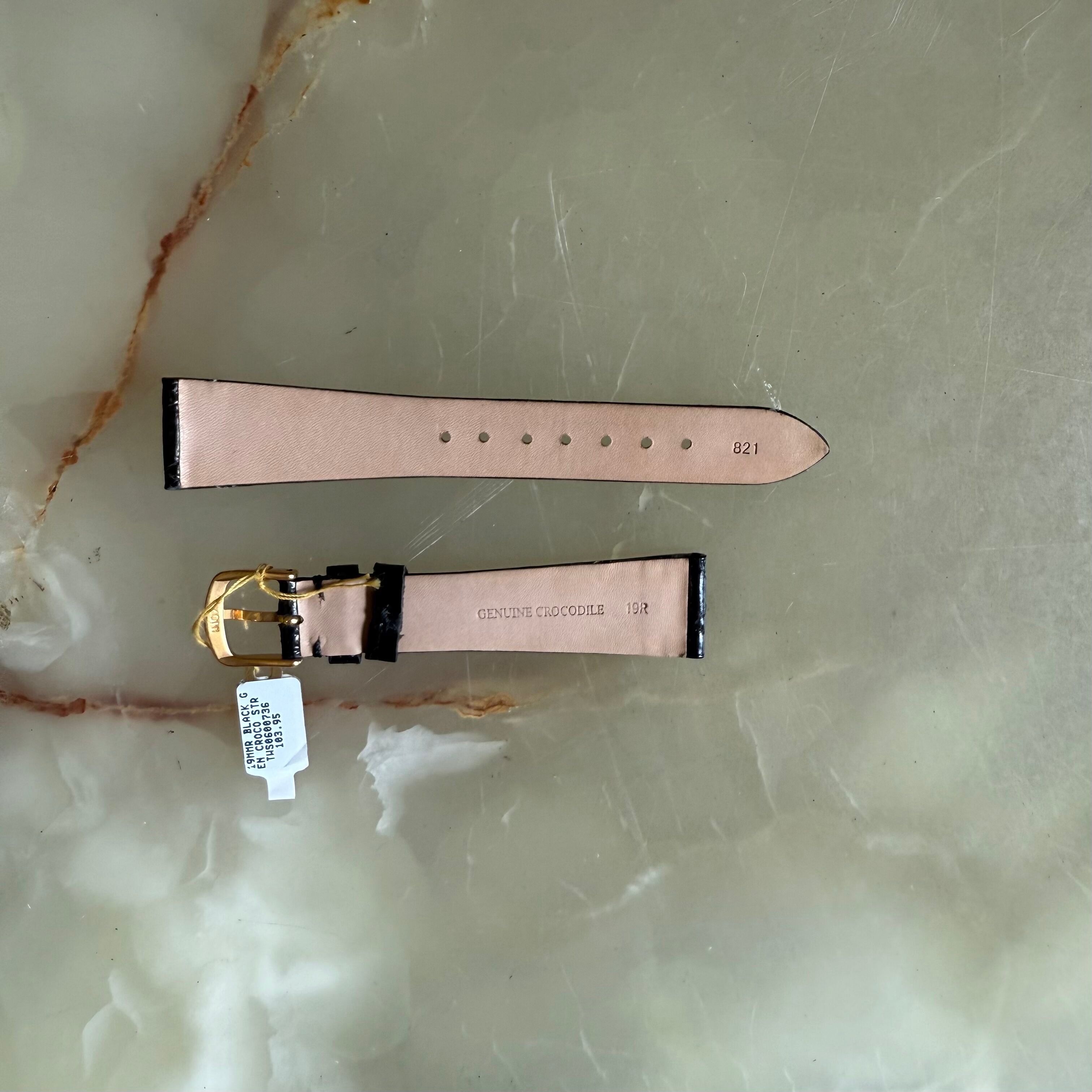 Genuine Alligator Watch Strap Band 19mm with Buckle