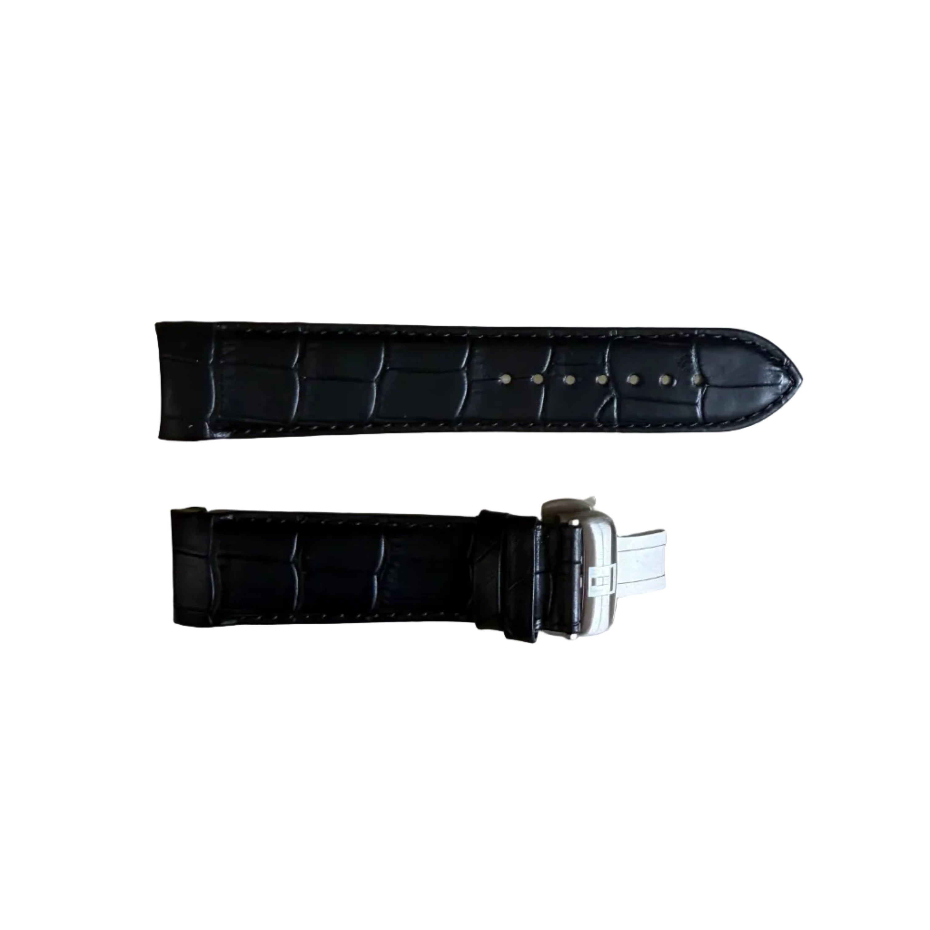 Authentic Tissot Black Leather Watch Strap Band 22mm with Buckle T610028591