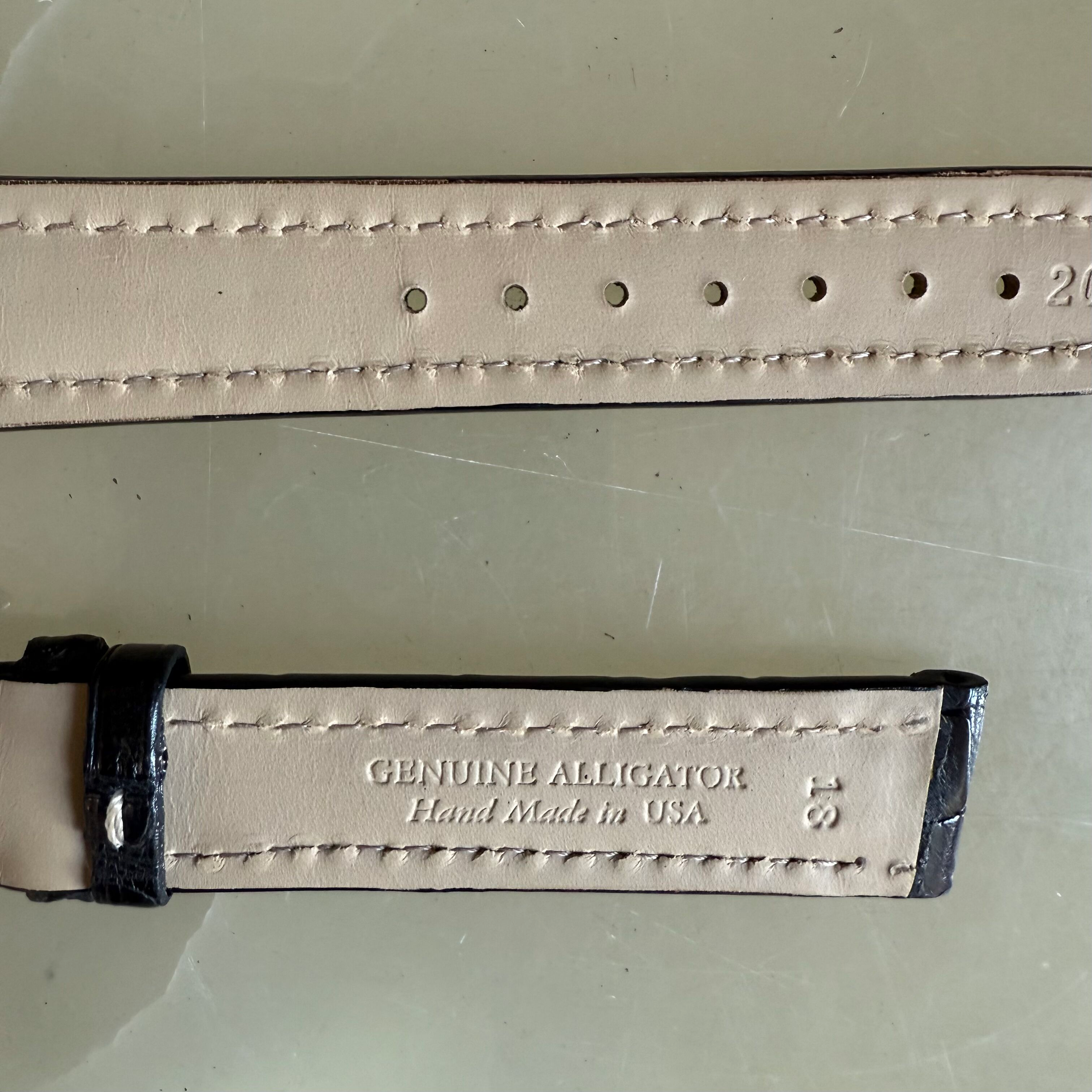 Genuine Alligator Watch Strap Band 18mm Padded & Stitched with Buckle