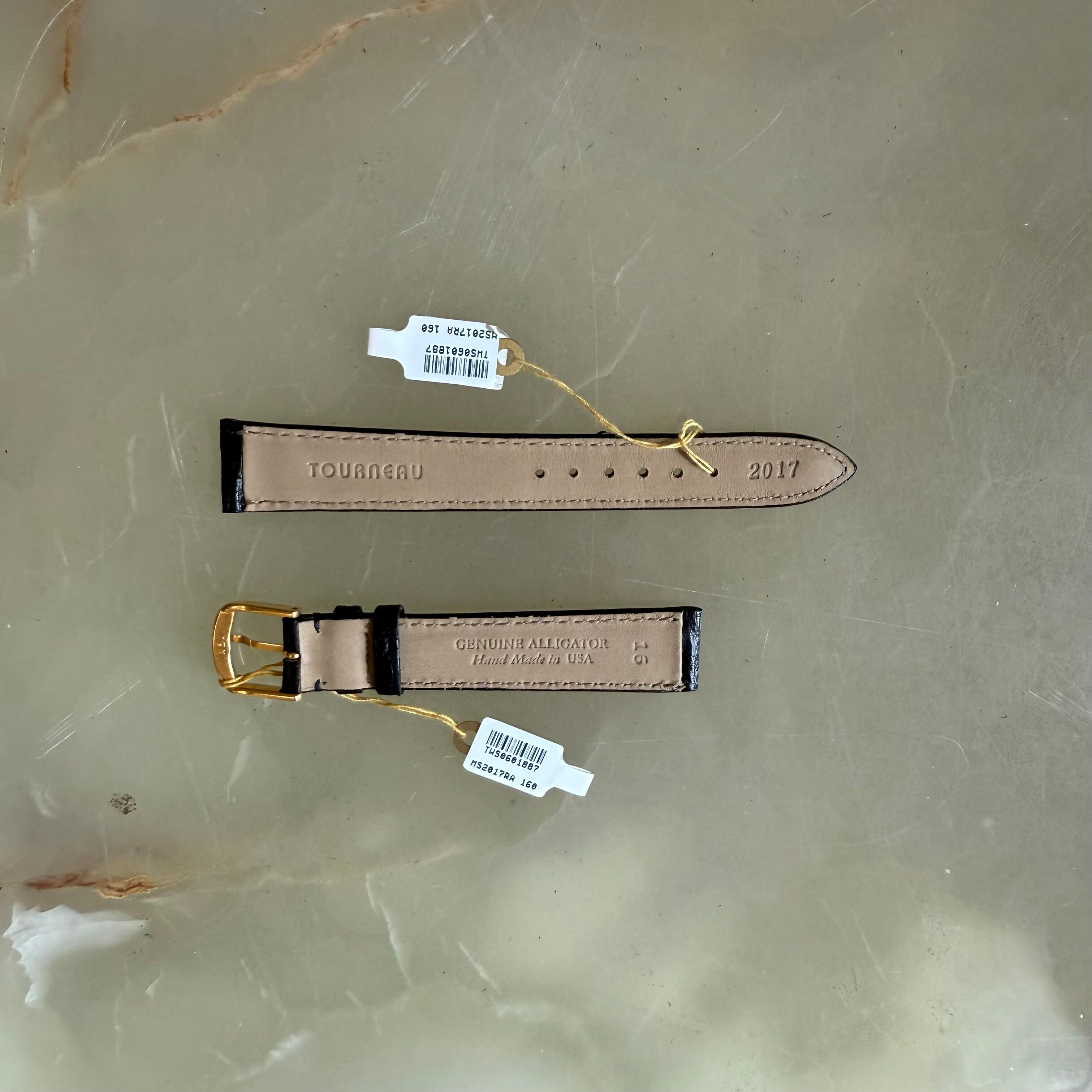 Genuine Alligator Watch Strap Band 16mm Padded & Stitched with Buckle