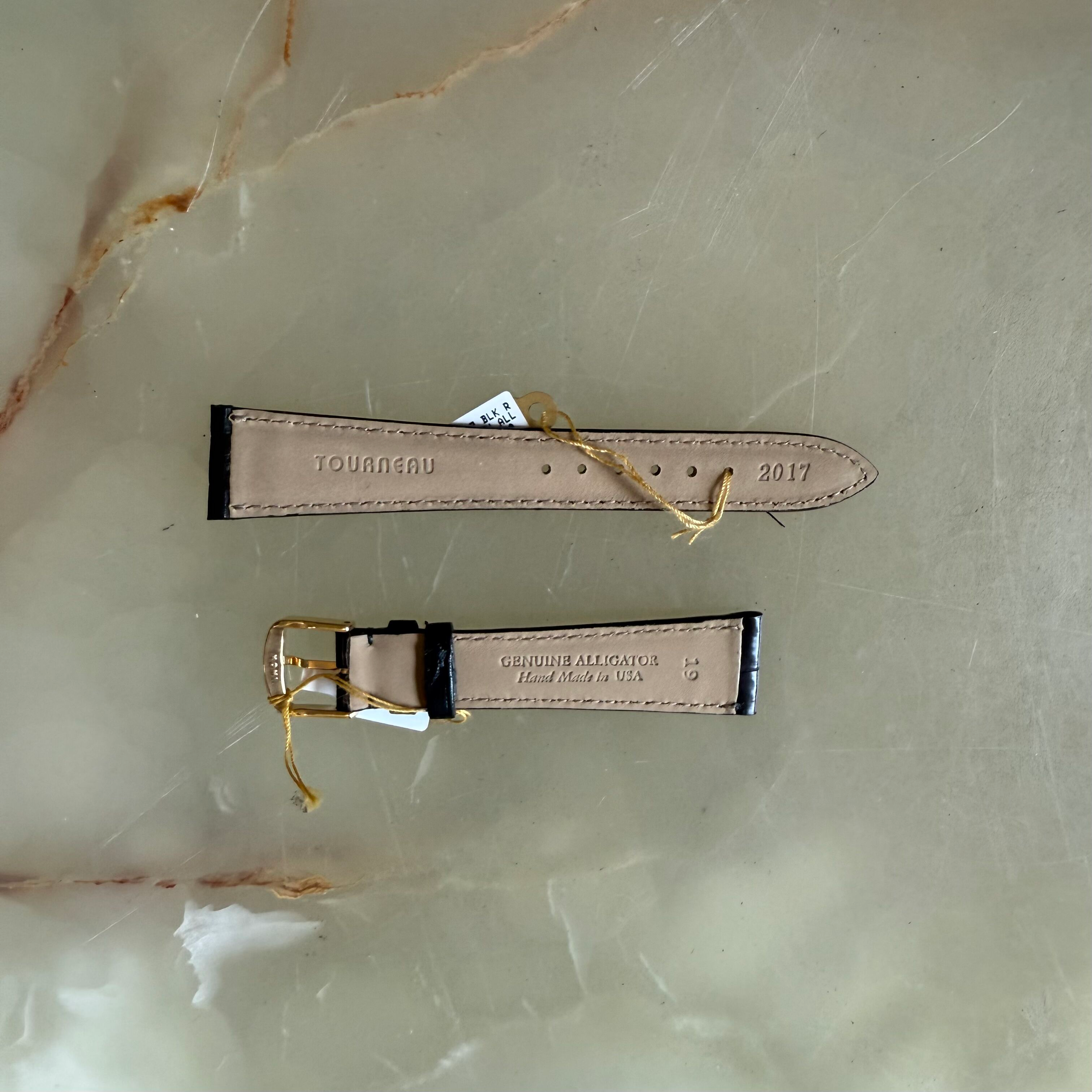 Genuine Alligator Watch Strap Band 19mm Padded & Stitched with Buckle