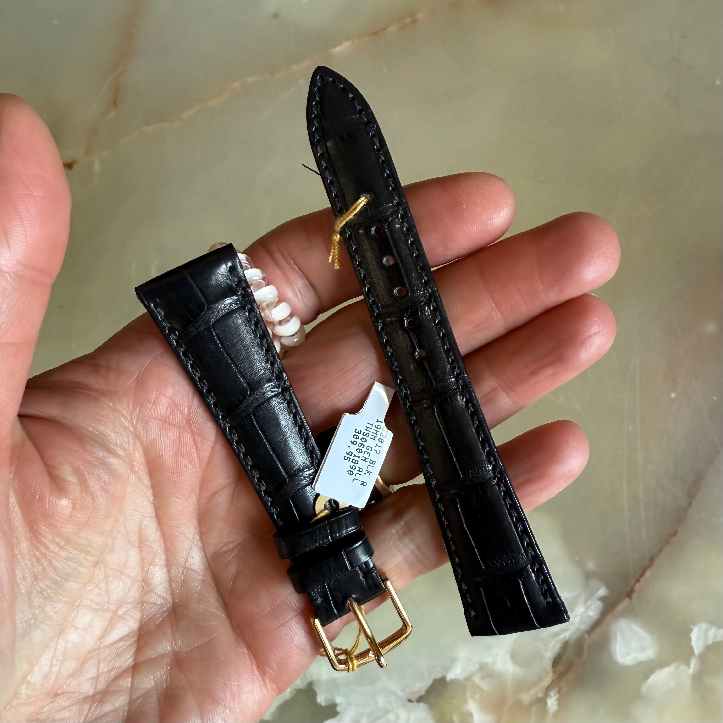 Genuine Alligator Watch Strap Band 19mm Padded & Stitched with Buckle