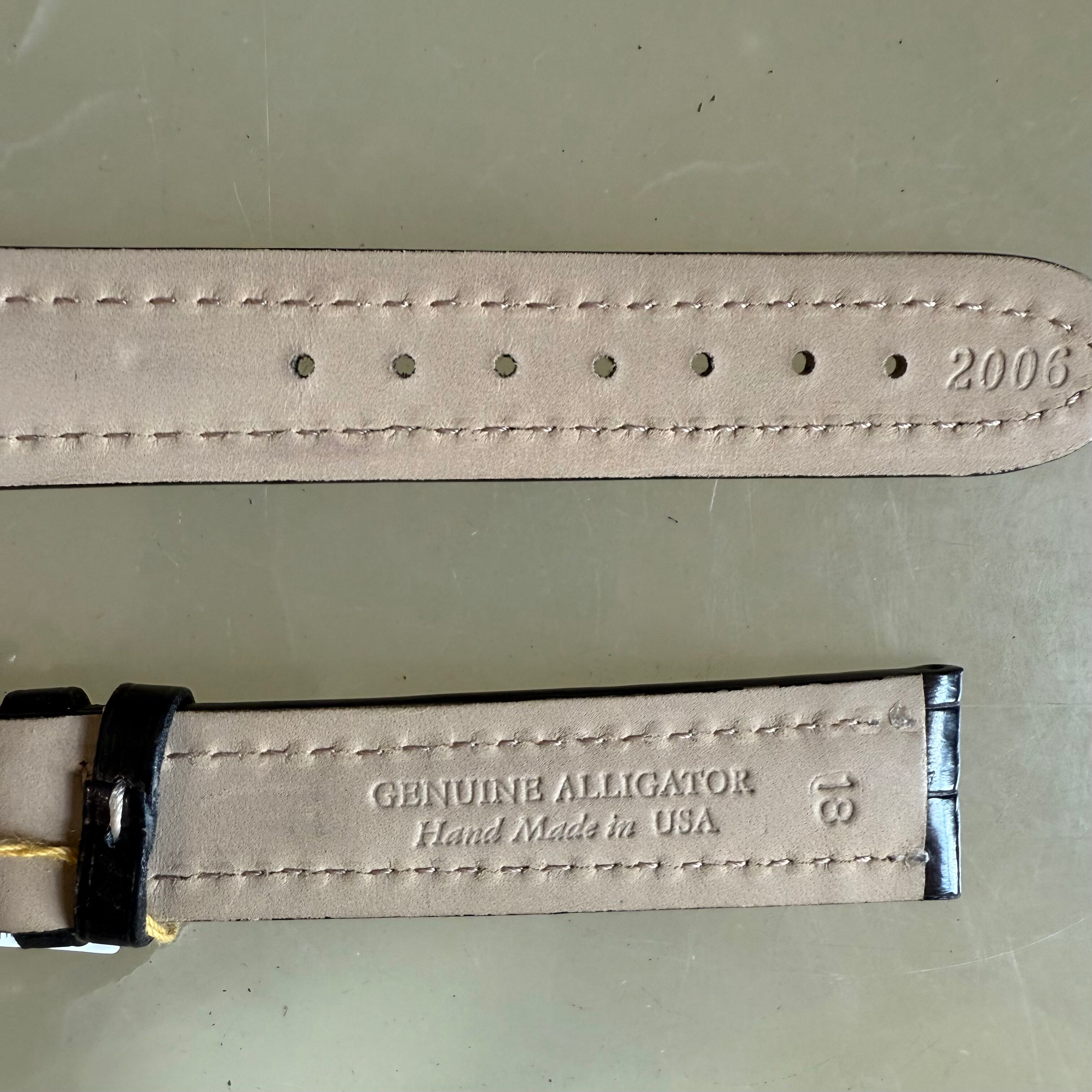 Genuine Alligator Watch Strap Band 18mm Padded & Stitched with Buckle