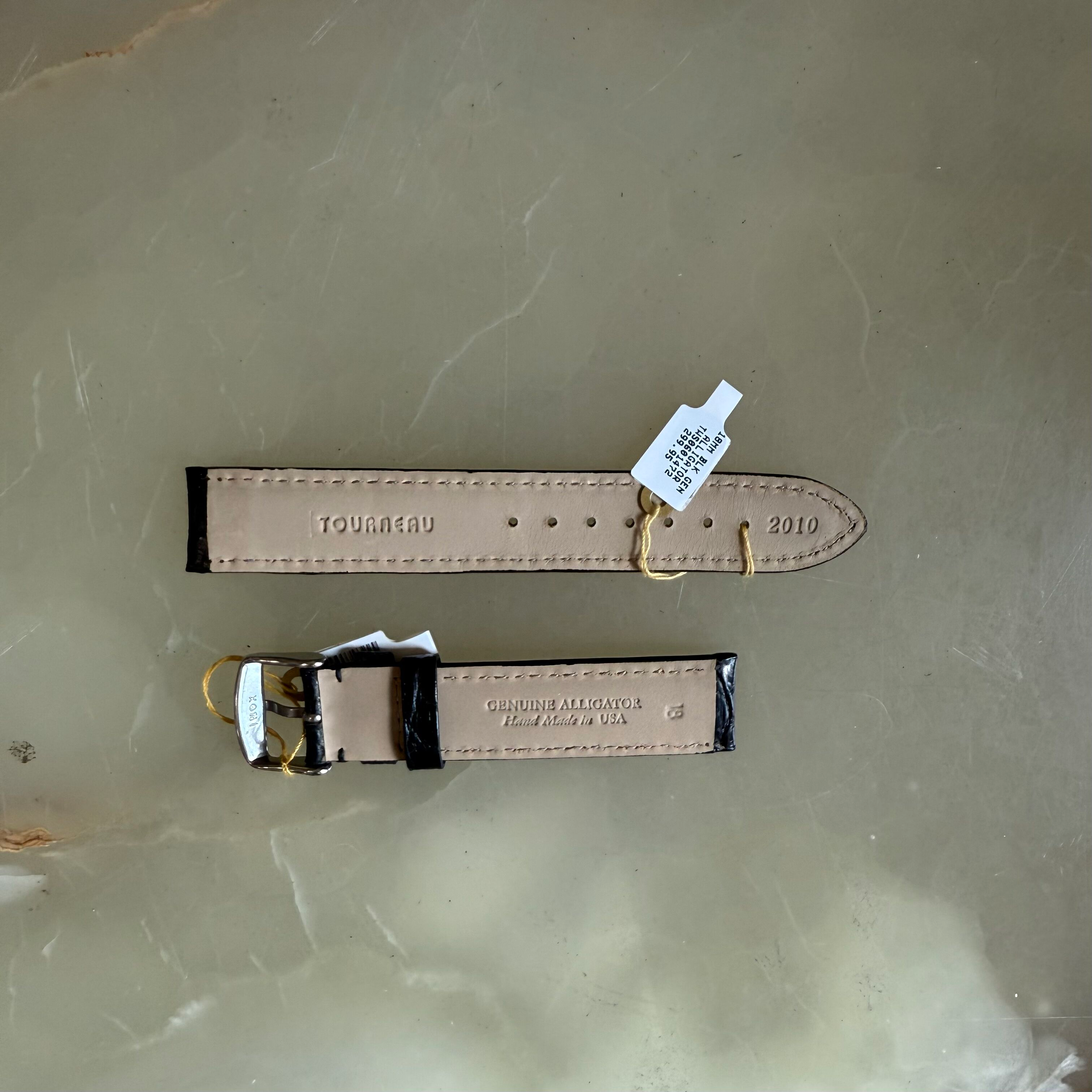 Genuine Alligator Watch Strap Band 18mm Padded & Stitched with Buckle