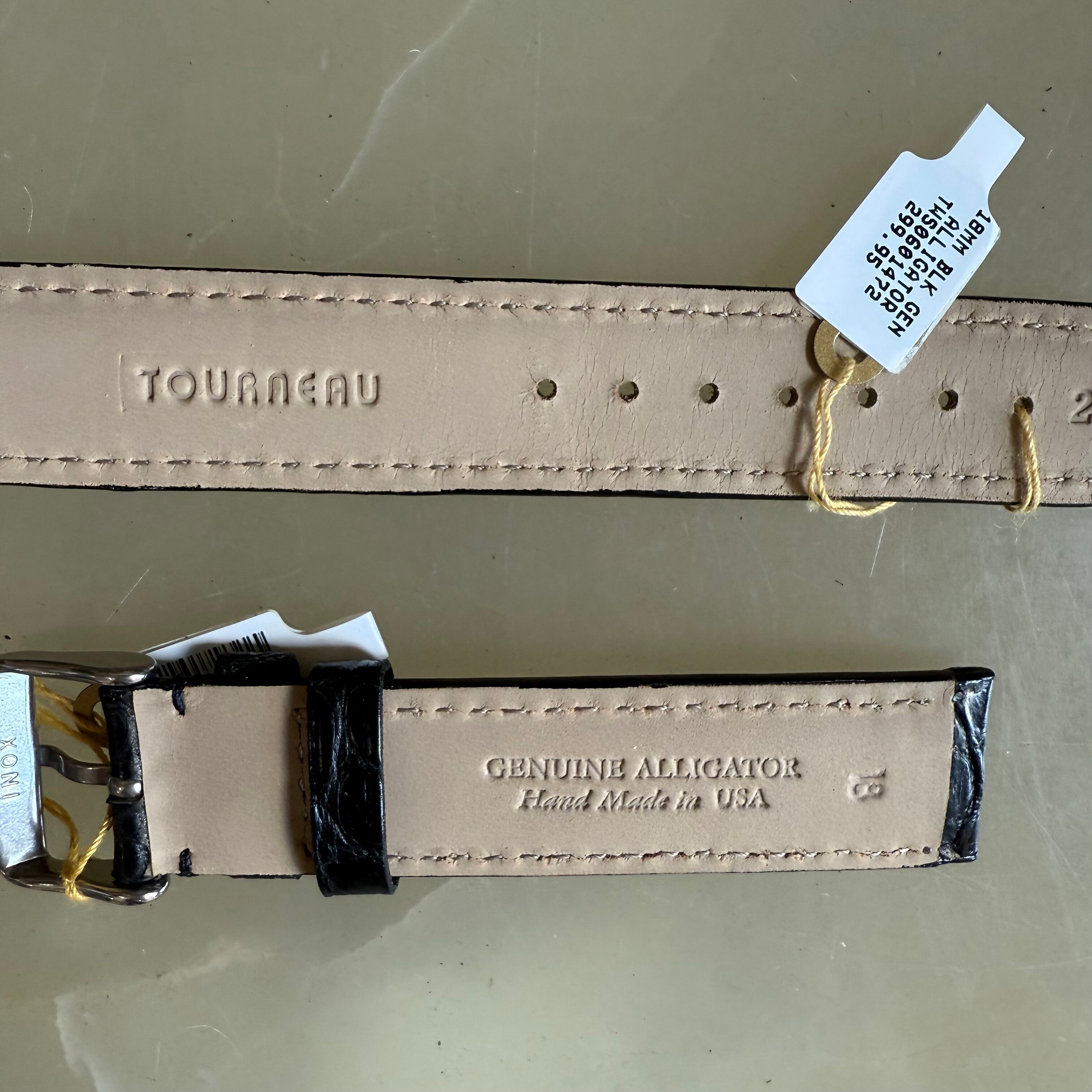 Genuine Alligator Watch Strap Band 18mm Padded & Stitched with Buckle