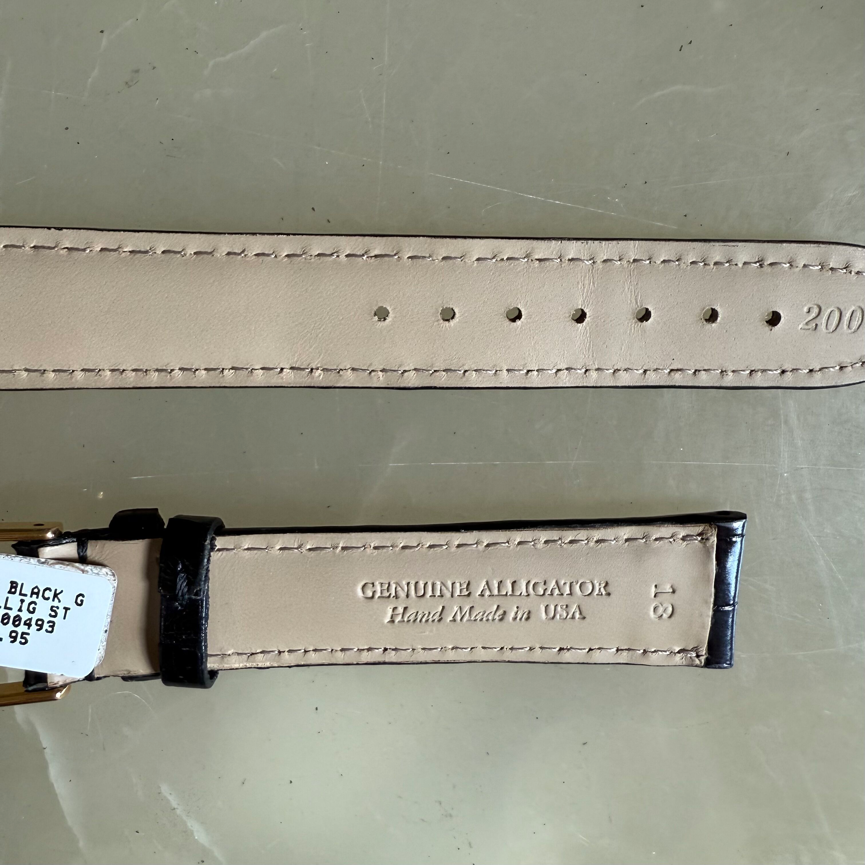 Genuine Alligator Watch Strap Band 19mm Padded & Stitched with Buckle
