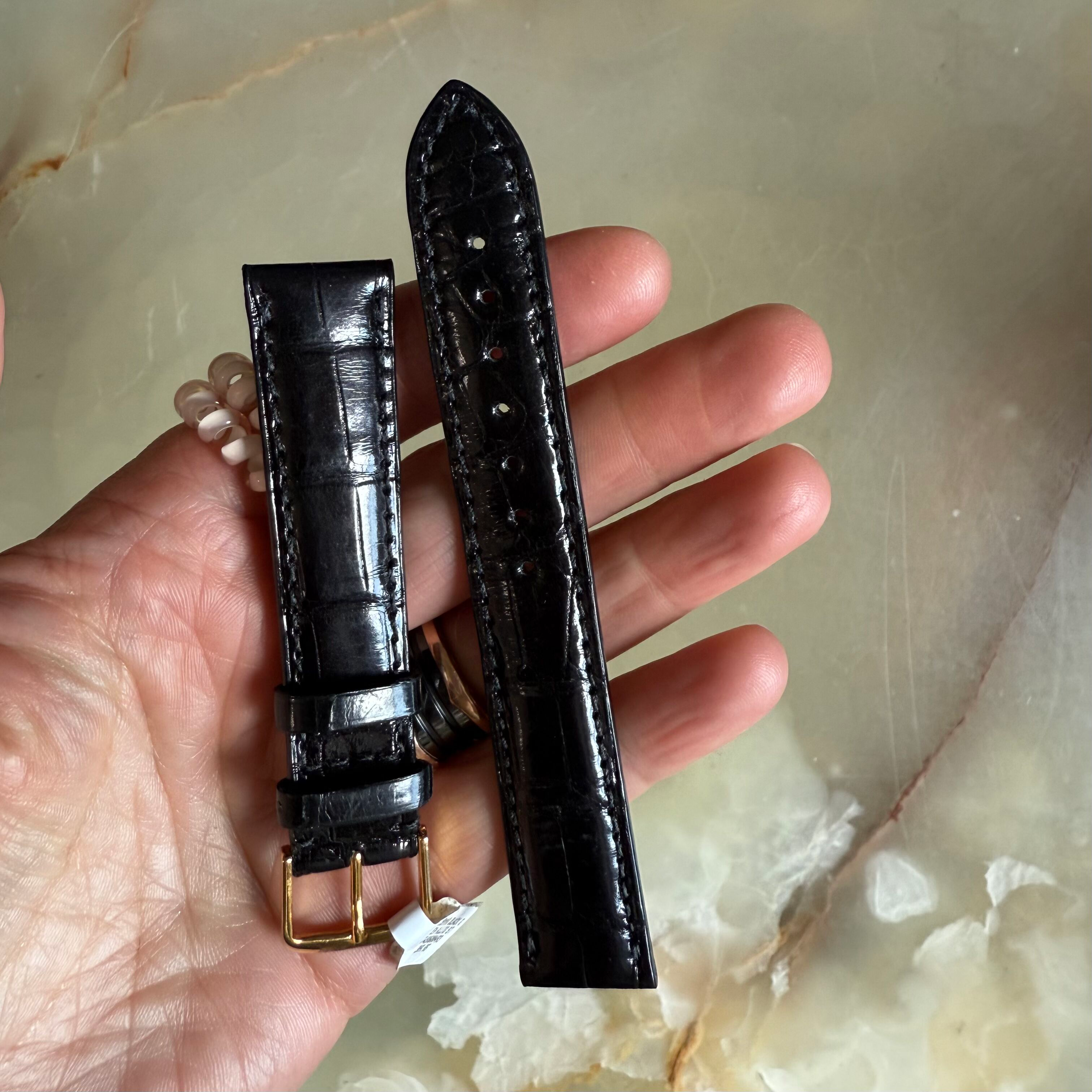 Genuine Alligator Watch Strap Band 19mm Padded & Stitched with Buckle