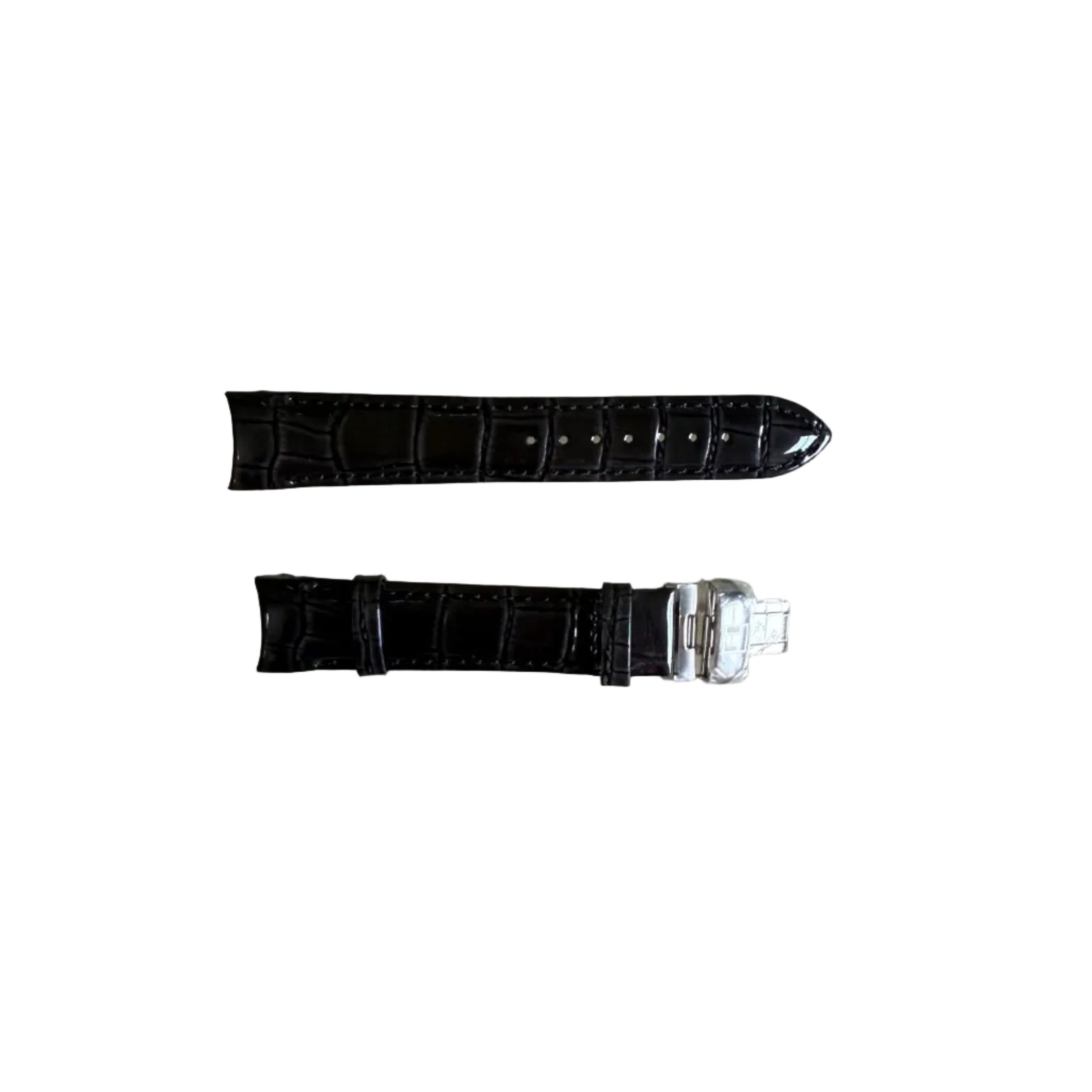 Authentic Tissot Black Leather Watch Strap Band 18mm w Buckle T610032637