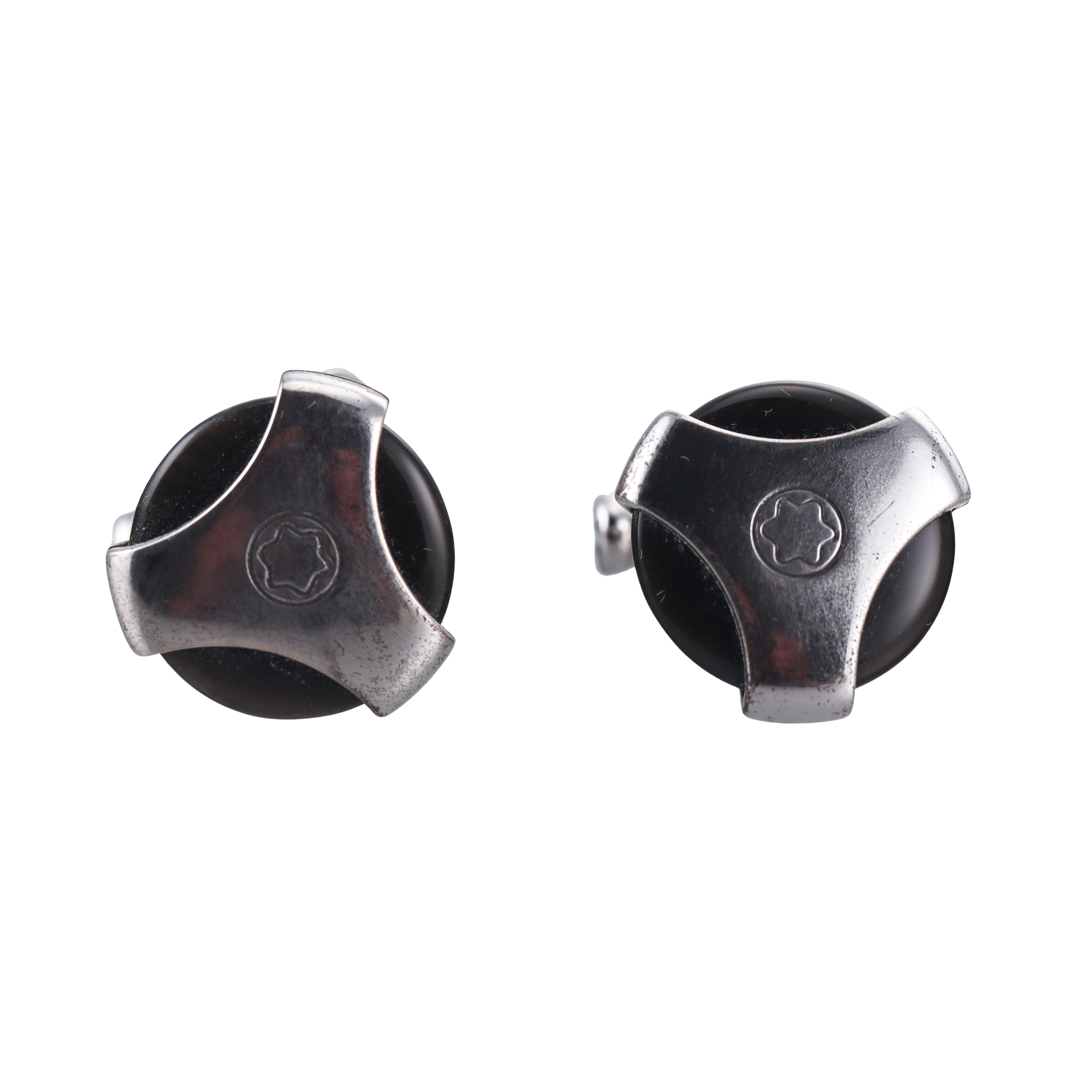 Montblanc Sterling Black Onyx Oval Cufflinks 105882