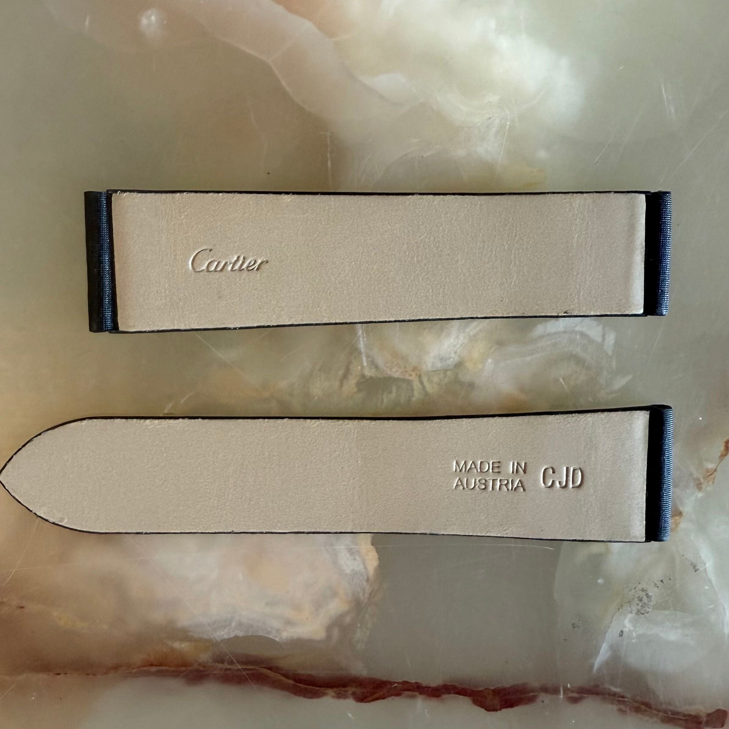 Authentic Cartier Black Satin Watch Strap Band 18mm