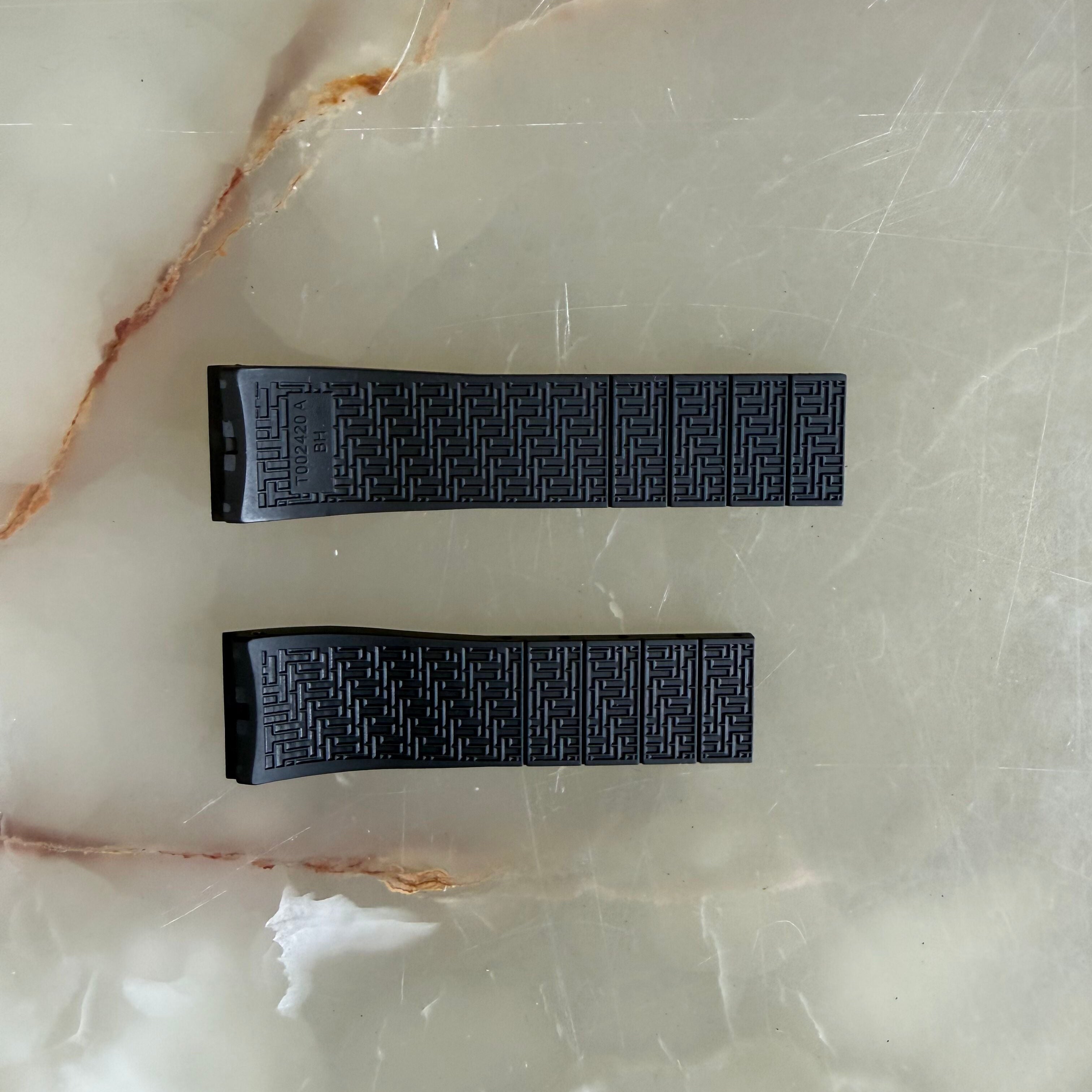 Authentic Tissot Black Rubber Watch Strap Band 23mm T002420ABH