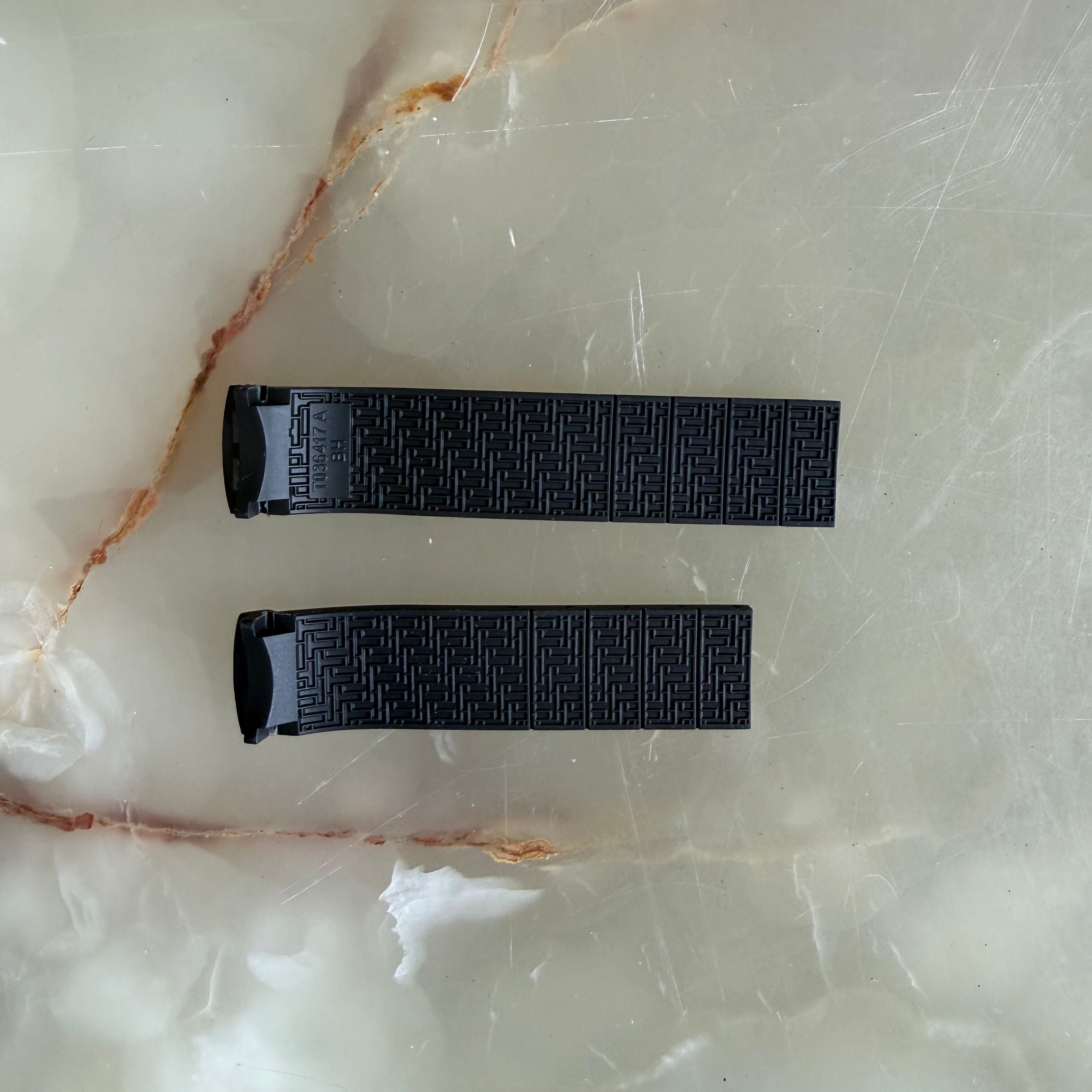 Authentic Tissot Black Rubber Watch Strap Band 20mm T036417ABH