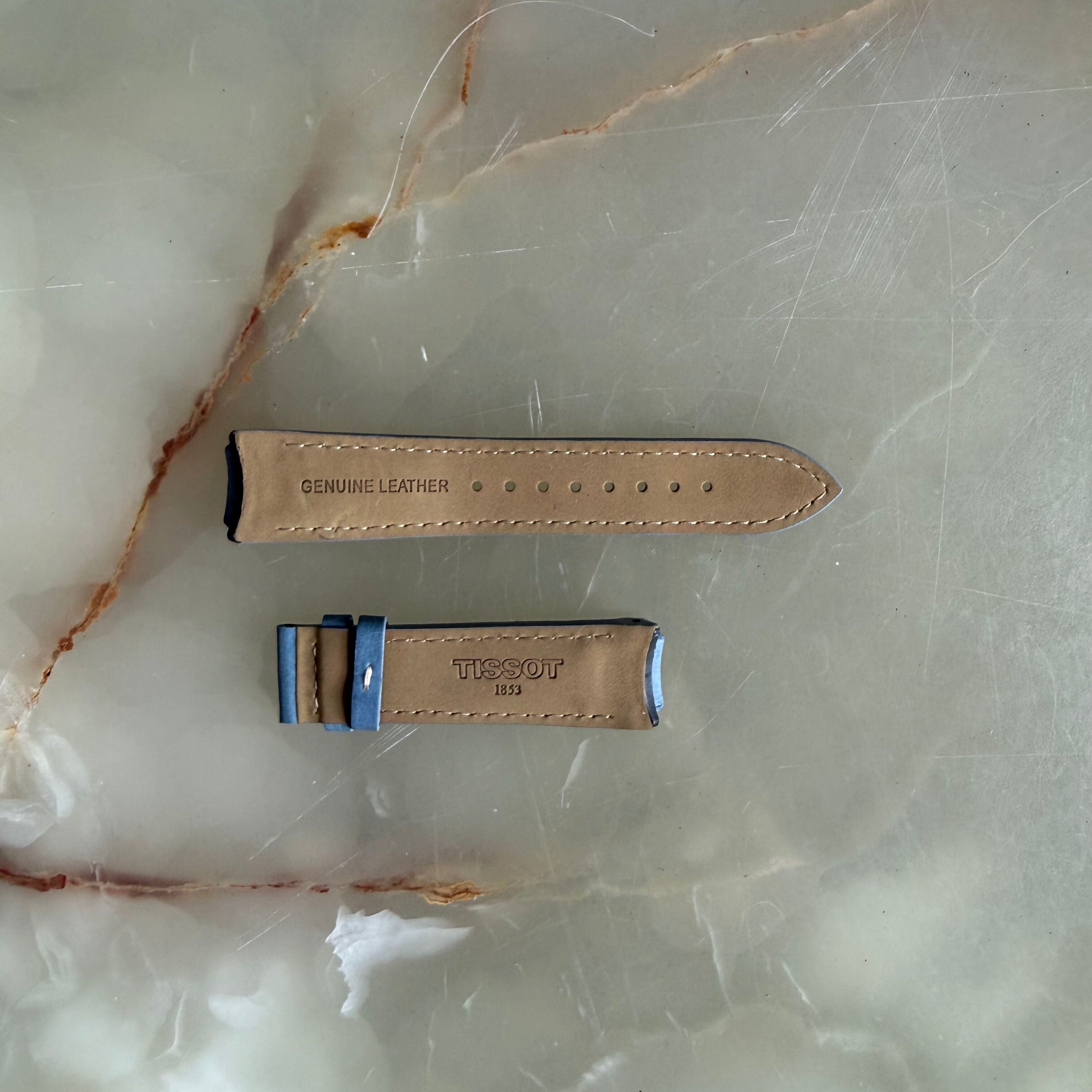 Authentic Tissot Blue Leather Watch Strap Band 20mm