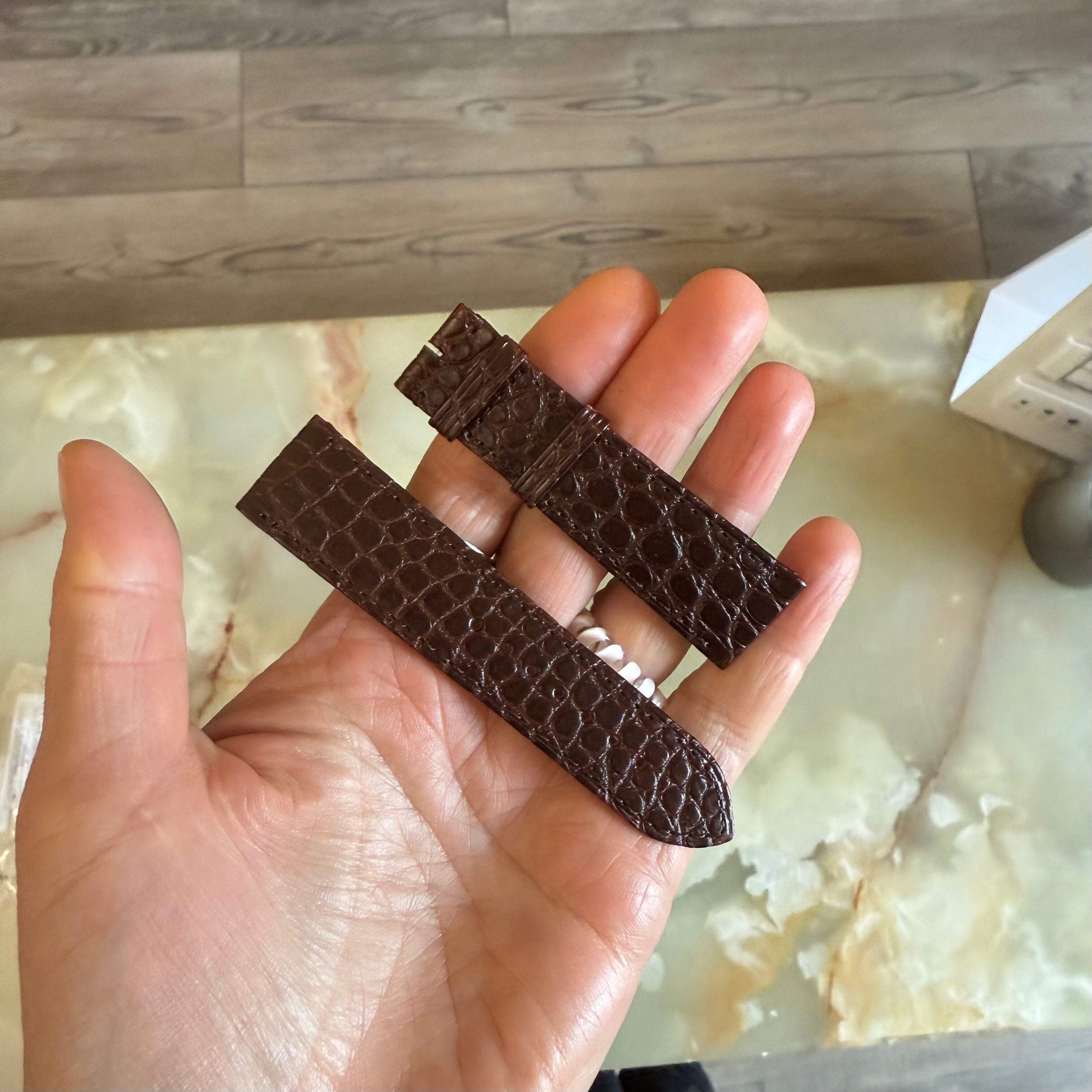 Authentic Cartier Brown Alligator Watch Strap Band 21mm KD98ZW25