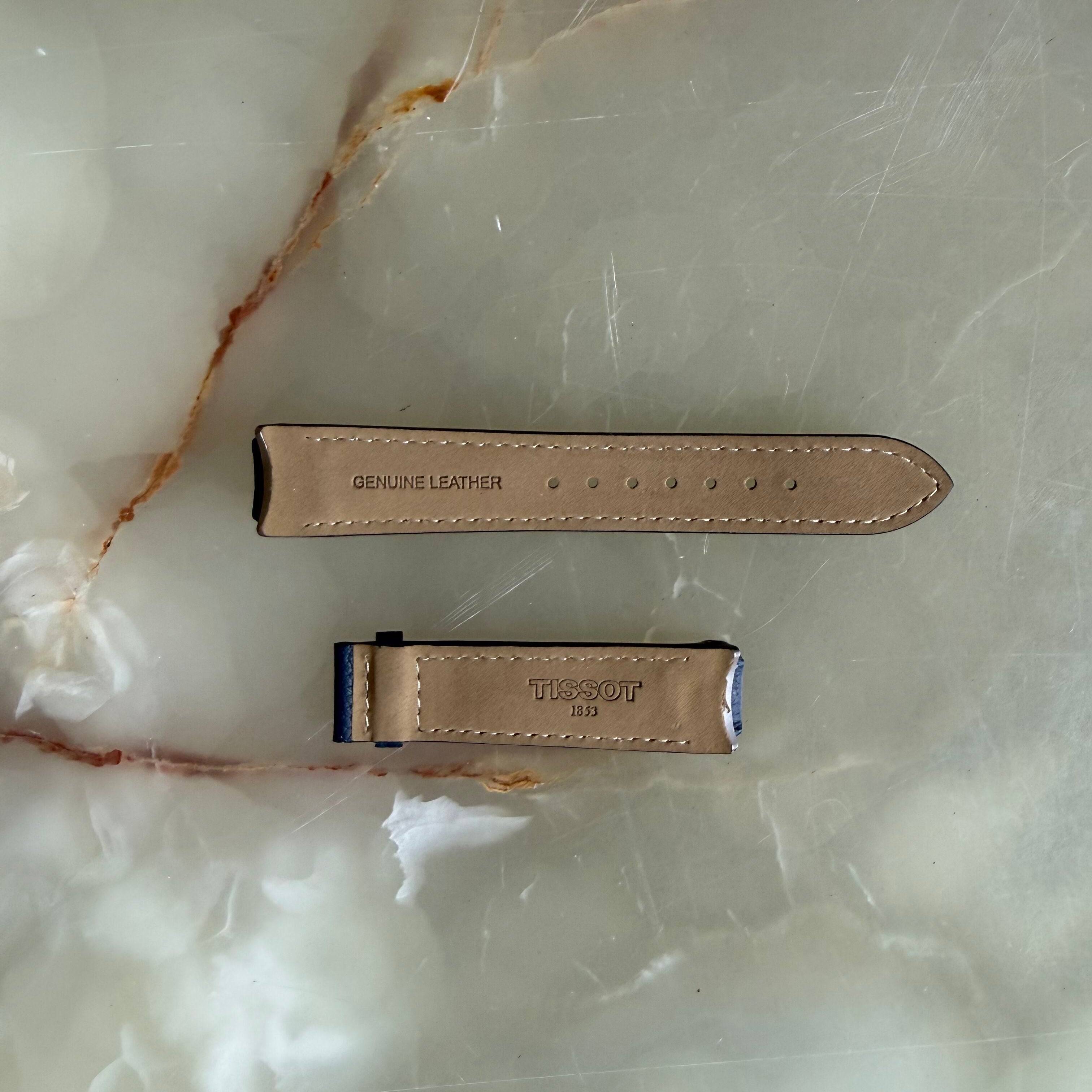 Authentic Tissot Blue Leather Watch Strap Band 20mm