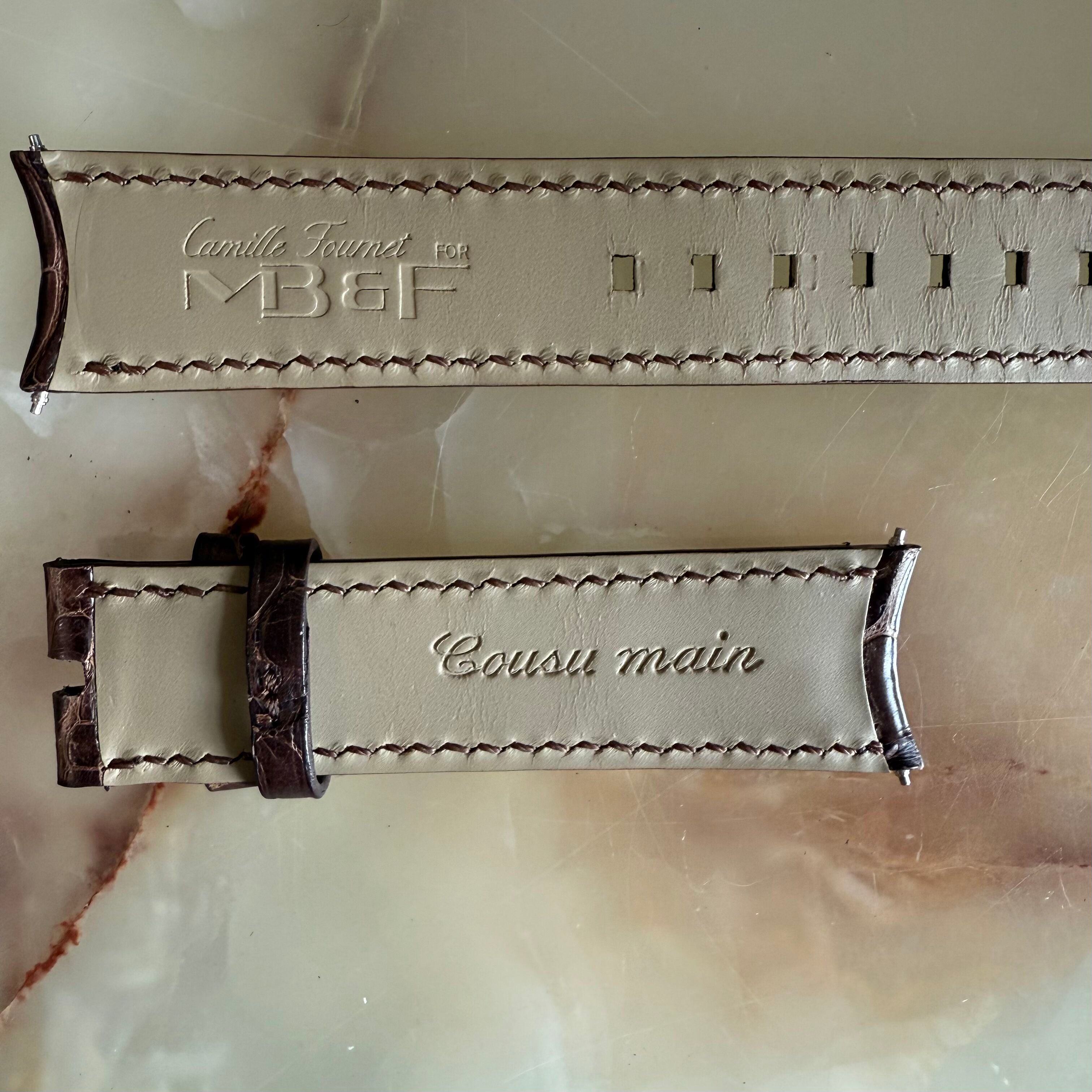 Authentic MB&F Brown Alligator Watch Strap Band 21mm