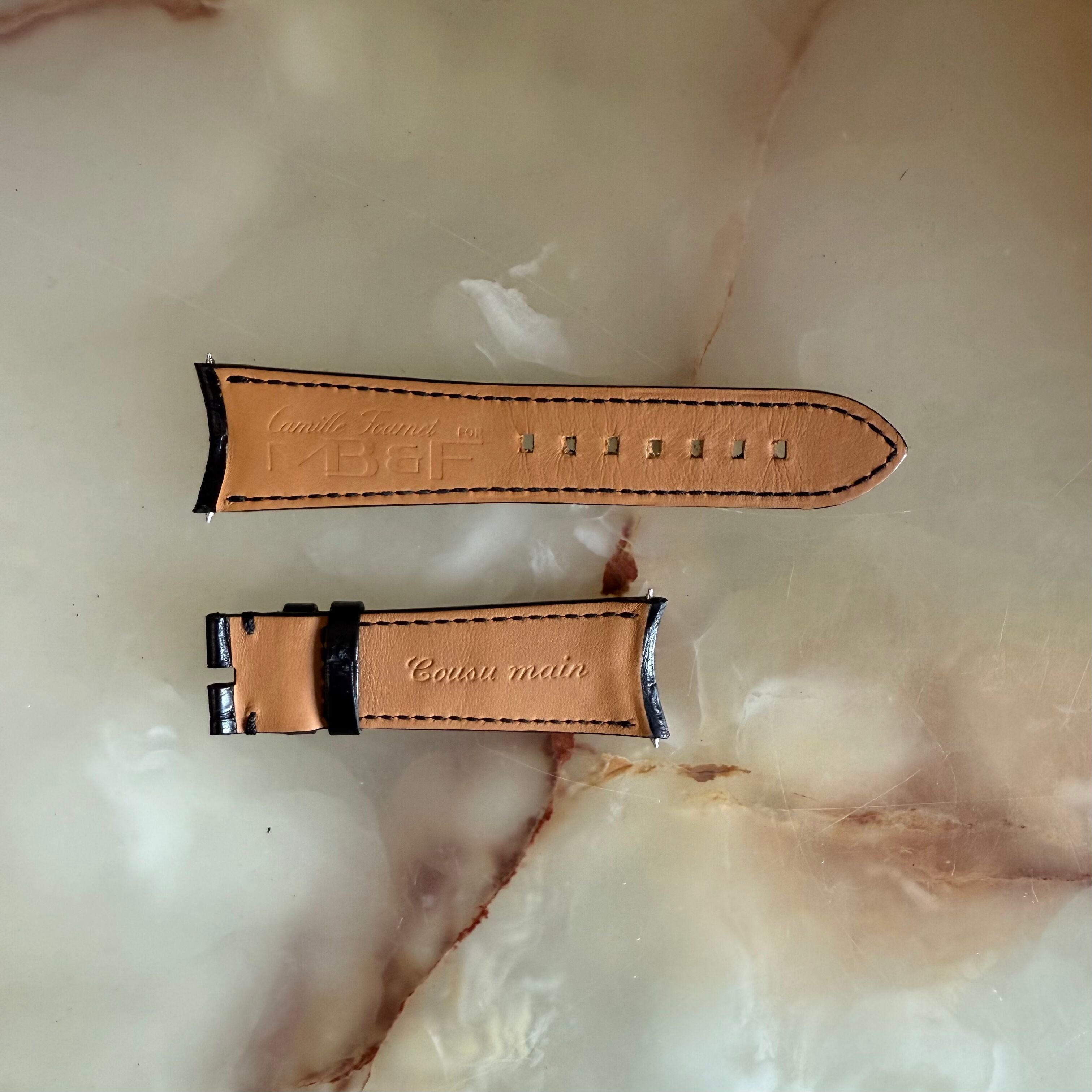 Authentic MB&F Black Alligator Watch Strap Band 24mm