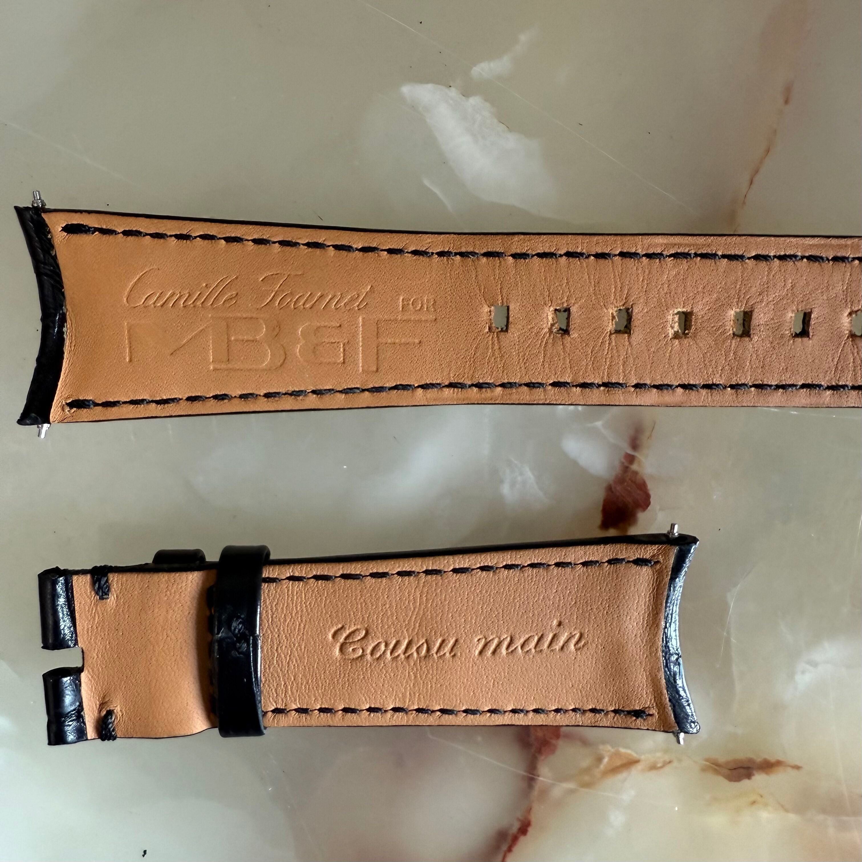 Authentic MB&F Black Alligator Watch Strap Band 24mm