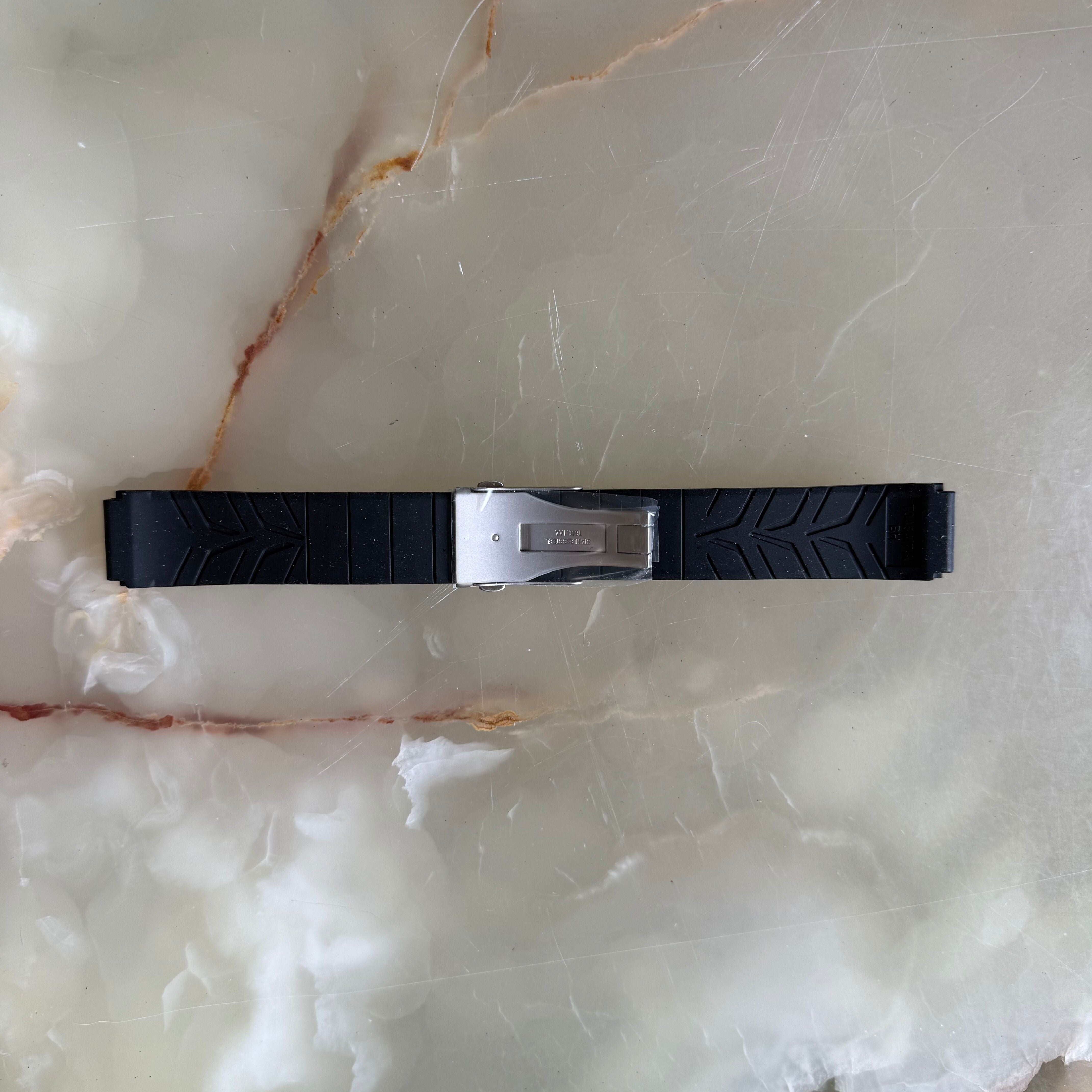 Authentic Tissot Black & Yellow Rubber Watch Strap Band 21mm w Buckle T048417ABH