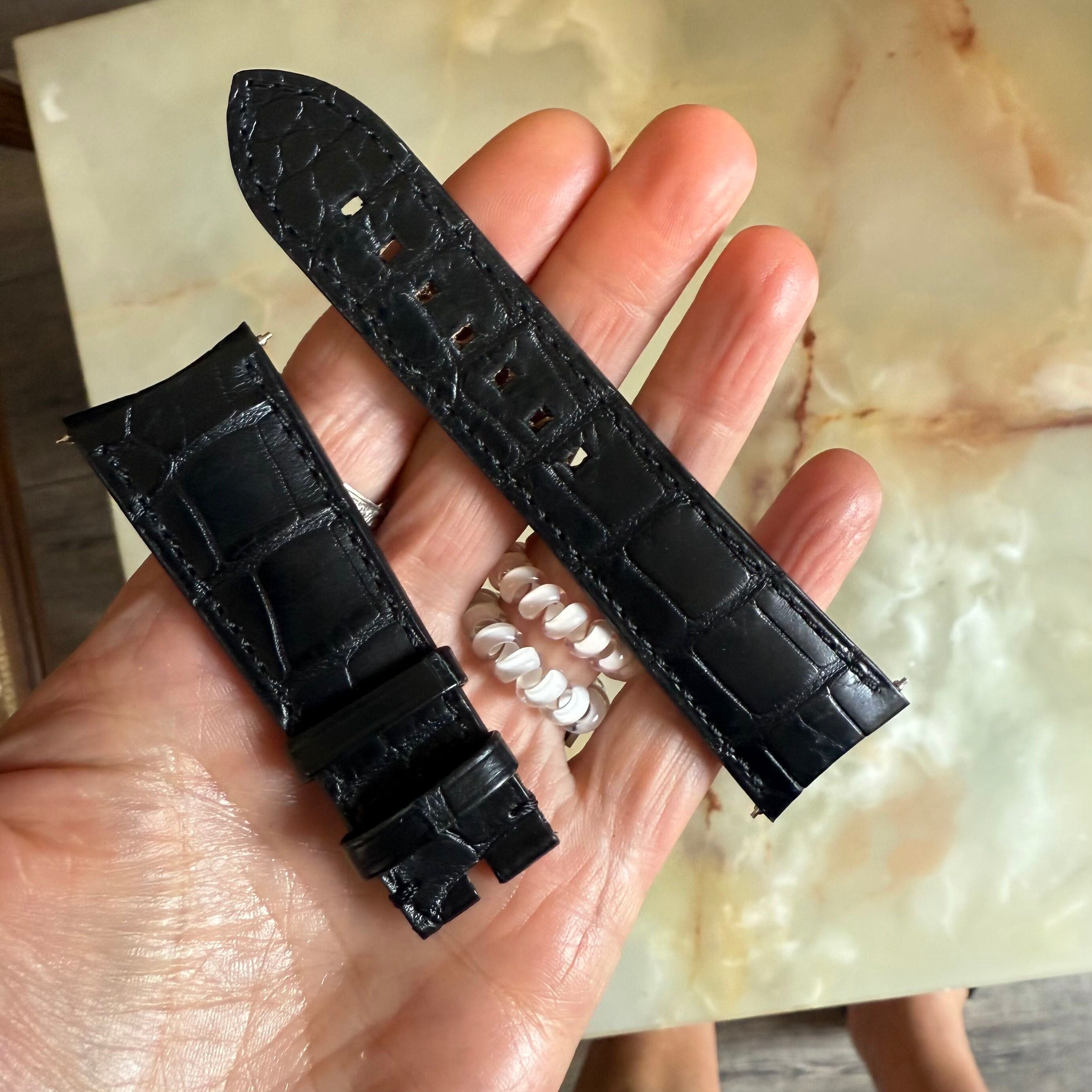 Authentic MB&F Black Alligator Watch Strap Band 24mm