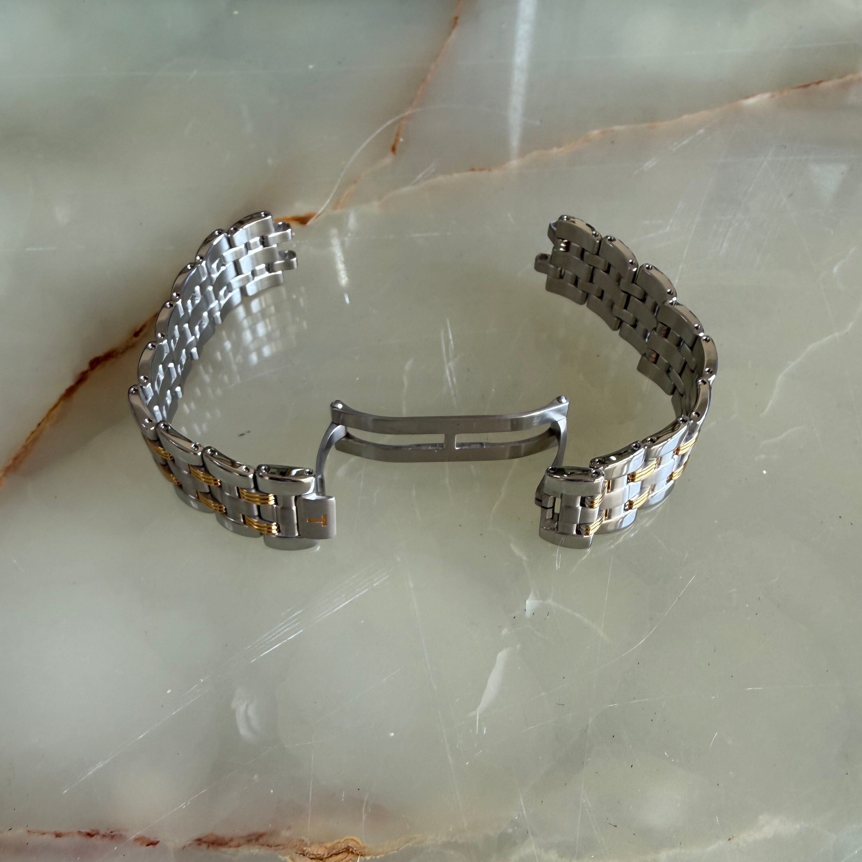 Authentic Tissot Two Tone Stainless Steel Watch Bracelet 18mm T605013827