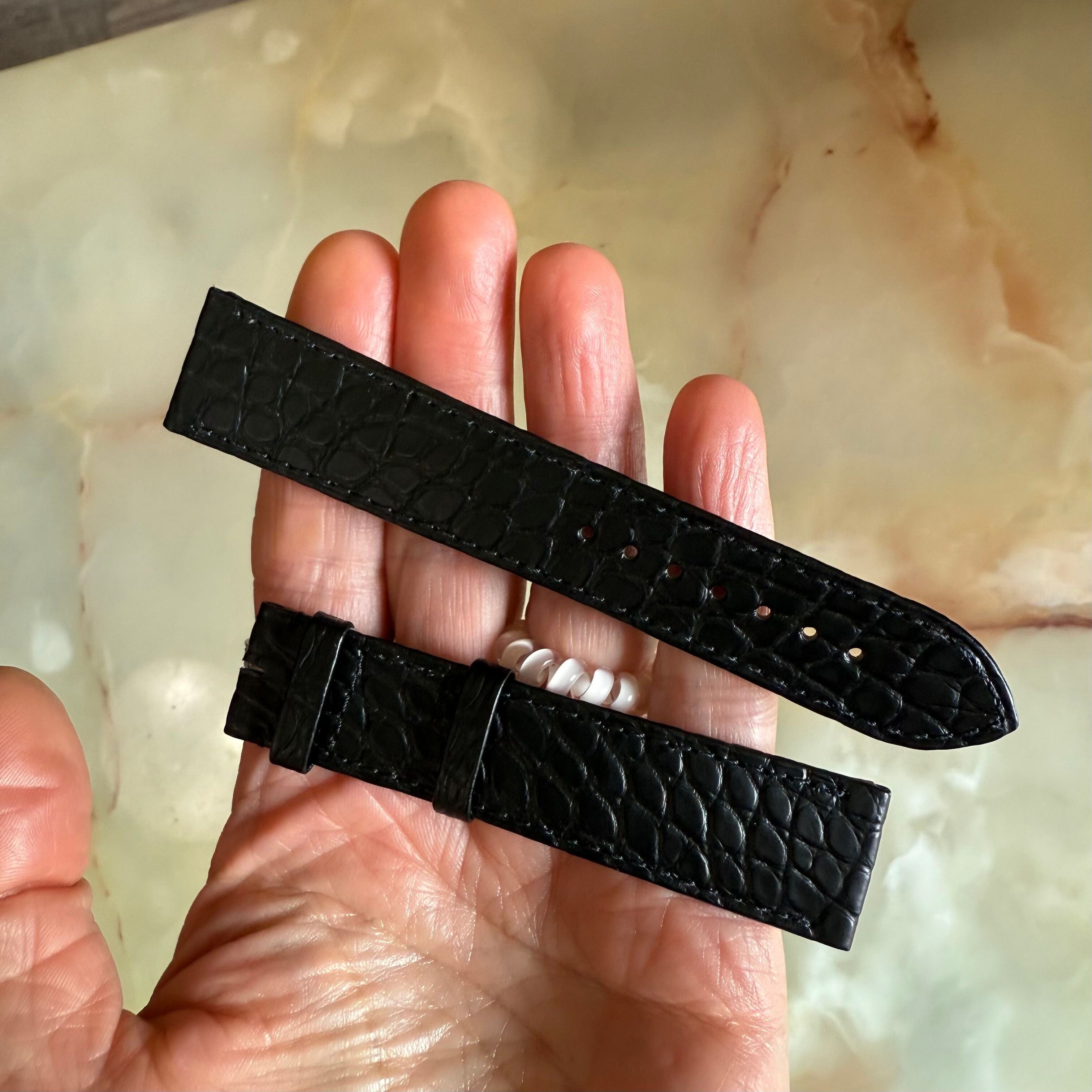 Authentic Cartier Black Alligator Watch Strap Band 20mm KD18BT19