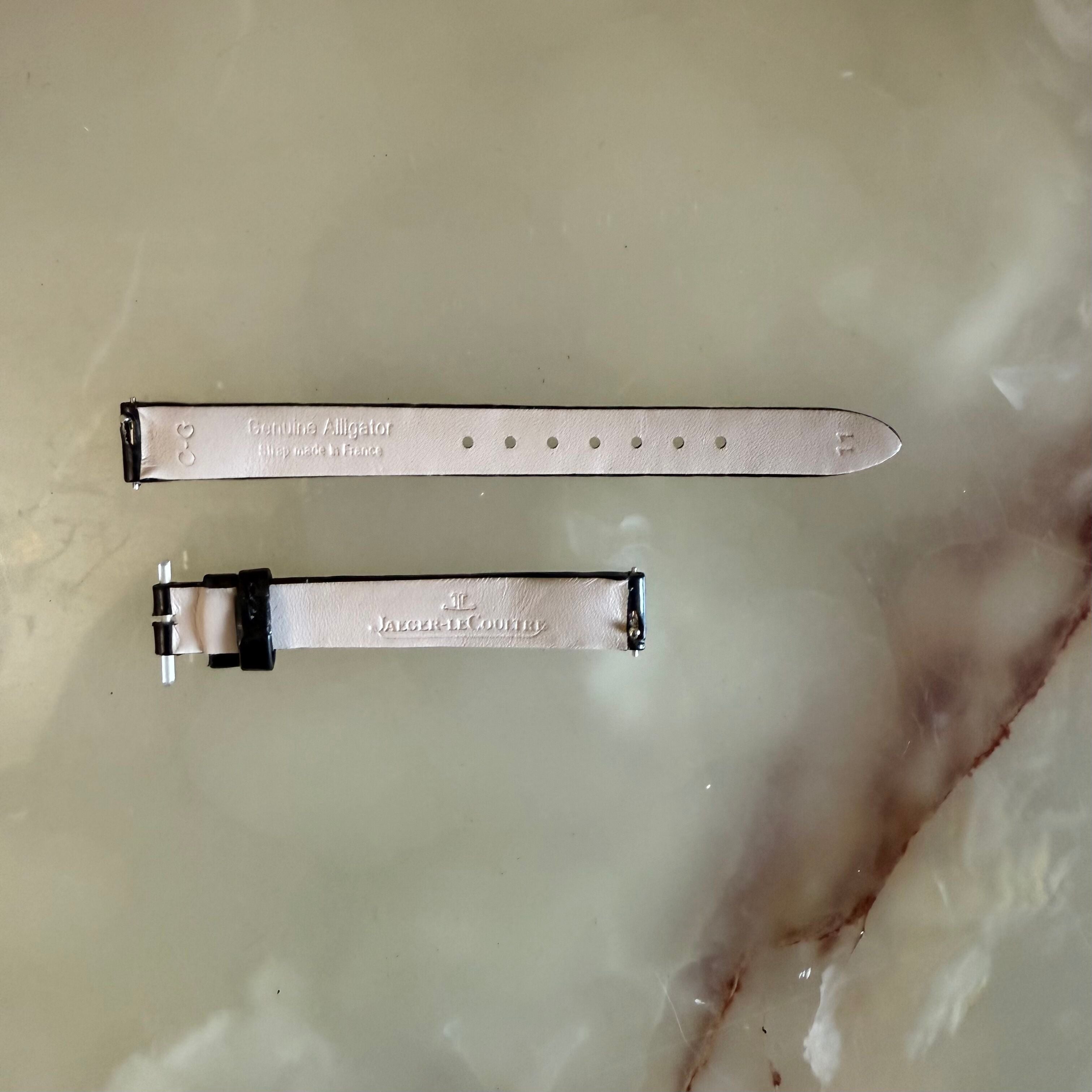 Authentic Jaeger LeCoultre Black Alligator Watch Strap Band 11mm
