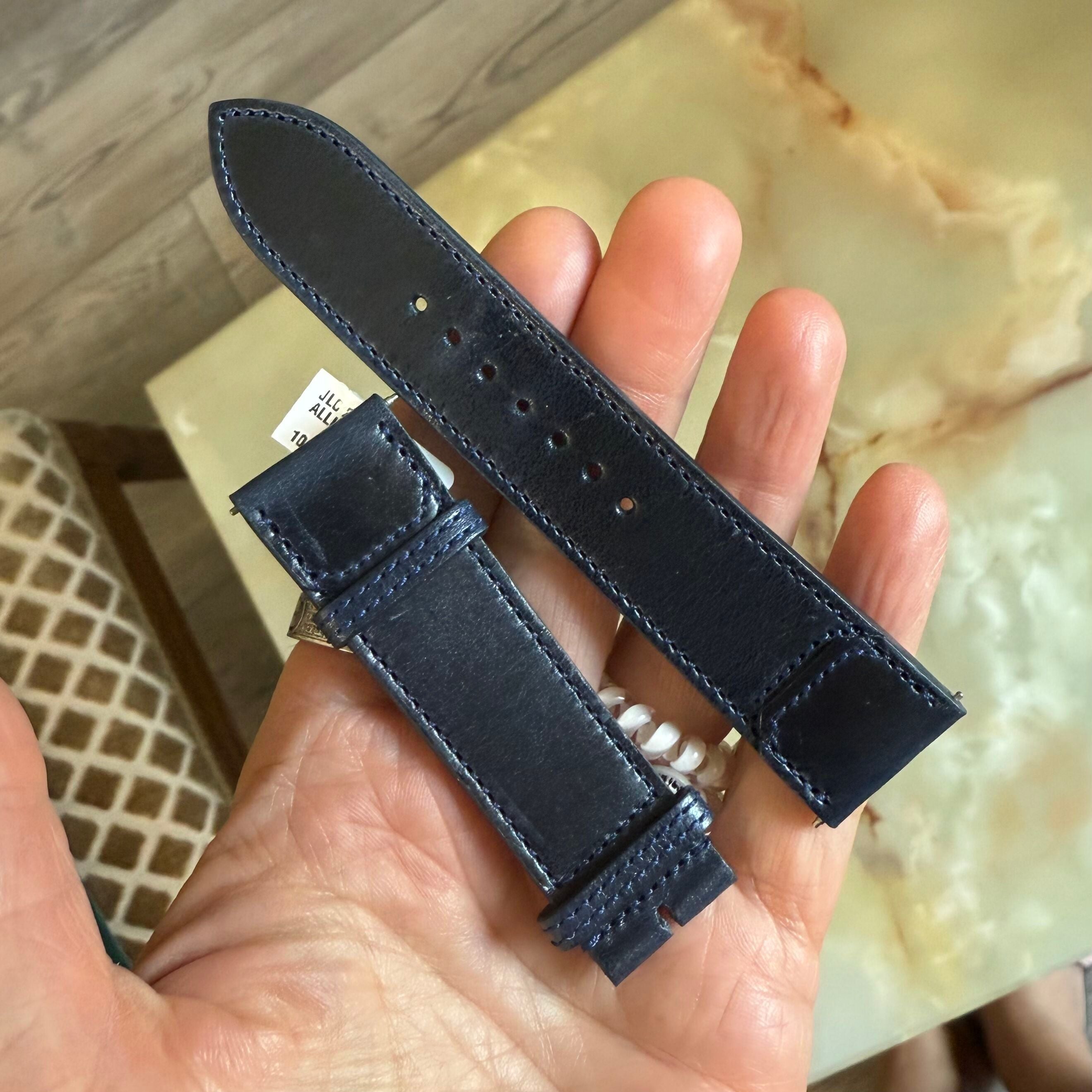 Authentic Jaeger LeCoultre Blue Leather Watch Strap Band 22mm
