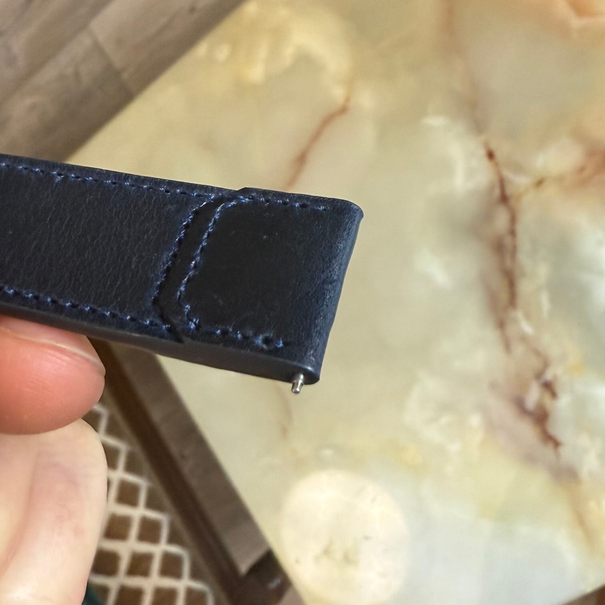 Authentic Jaeger LeCoultre Blue Leather Watch Strap Band 22mm