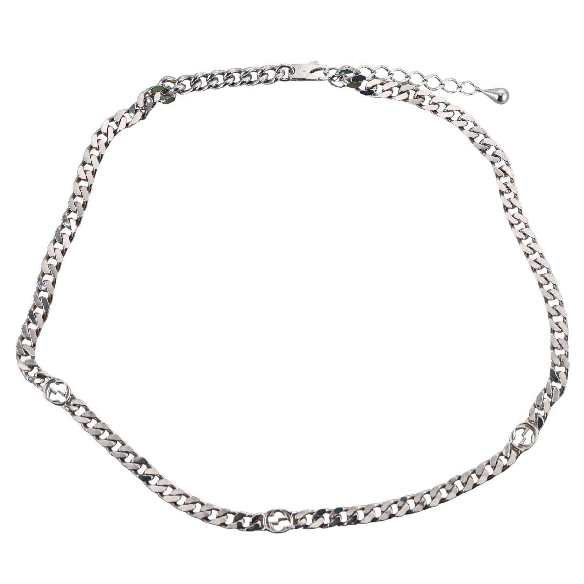 Gucci Interlocking G Sterling Silver Chain Necklace