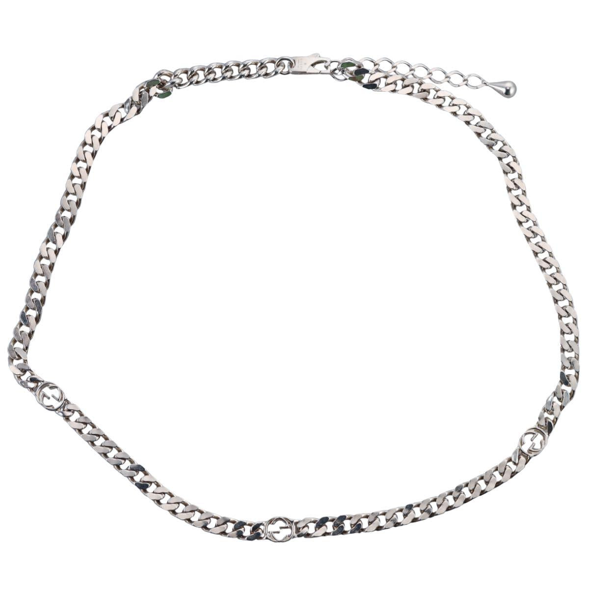 Gucci Interlocking G Sterling Silver Chain Necklace