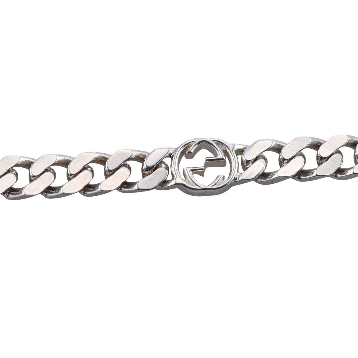 Gucci Interlocking G Sterling Silver Chain Necklace