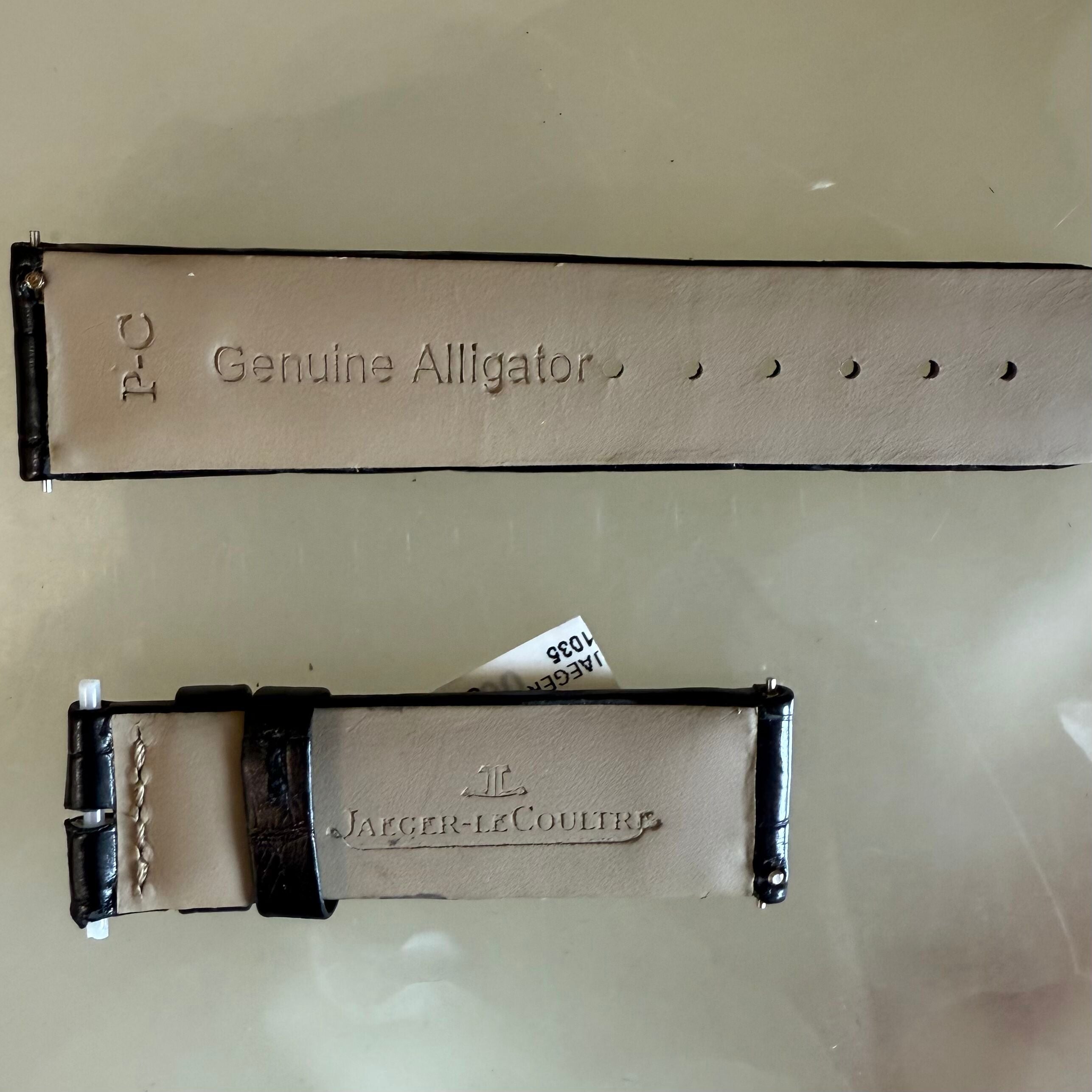 Authentic Jaeger LeCoultre Black Alligator Watch Strap Band 17mm