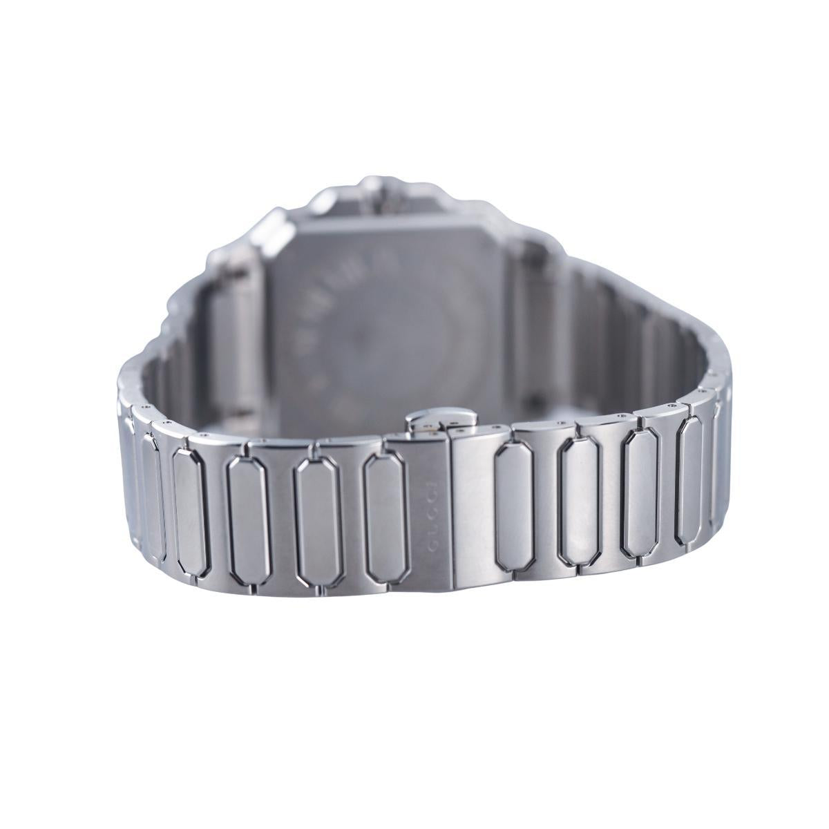 Gucci G-Flat White Dial 30mm Steel Watch YA166504
