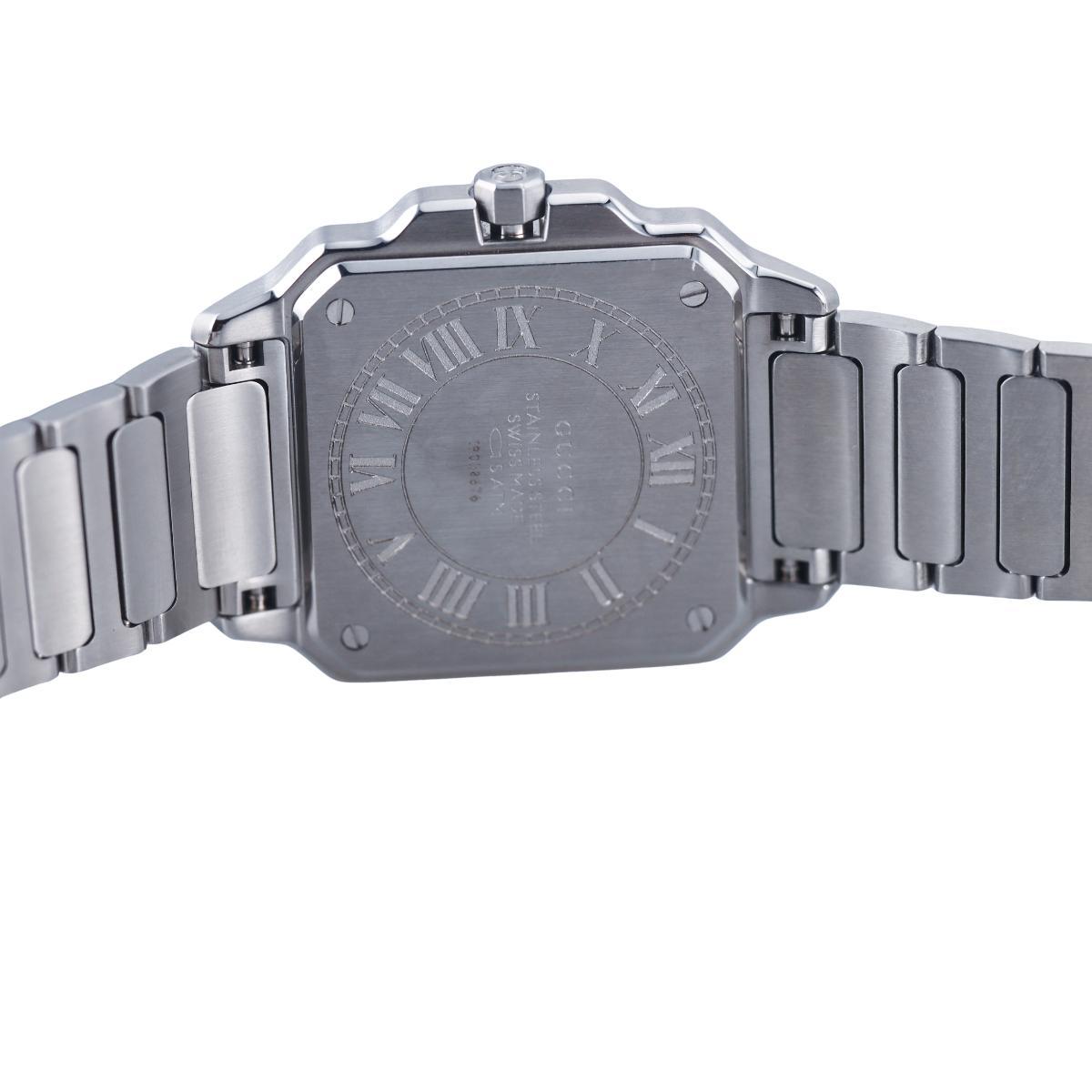Gucci G-Flat White Dial 30mm Steel Watch YA166504