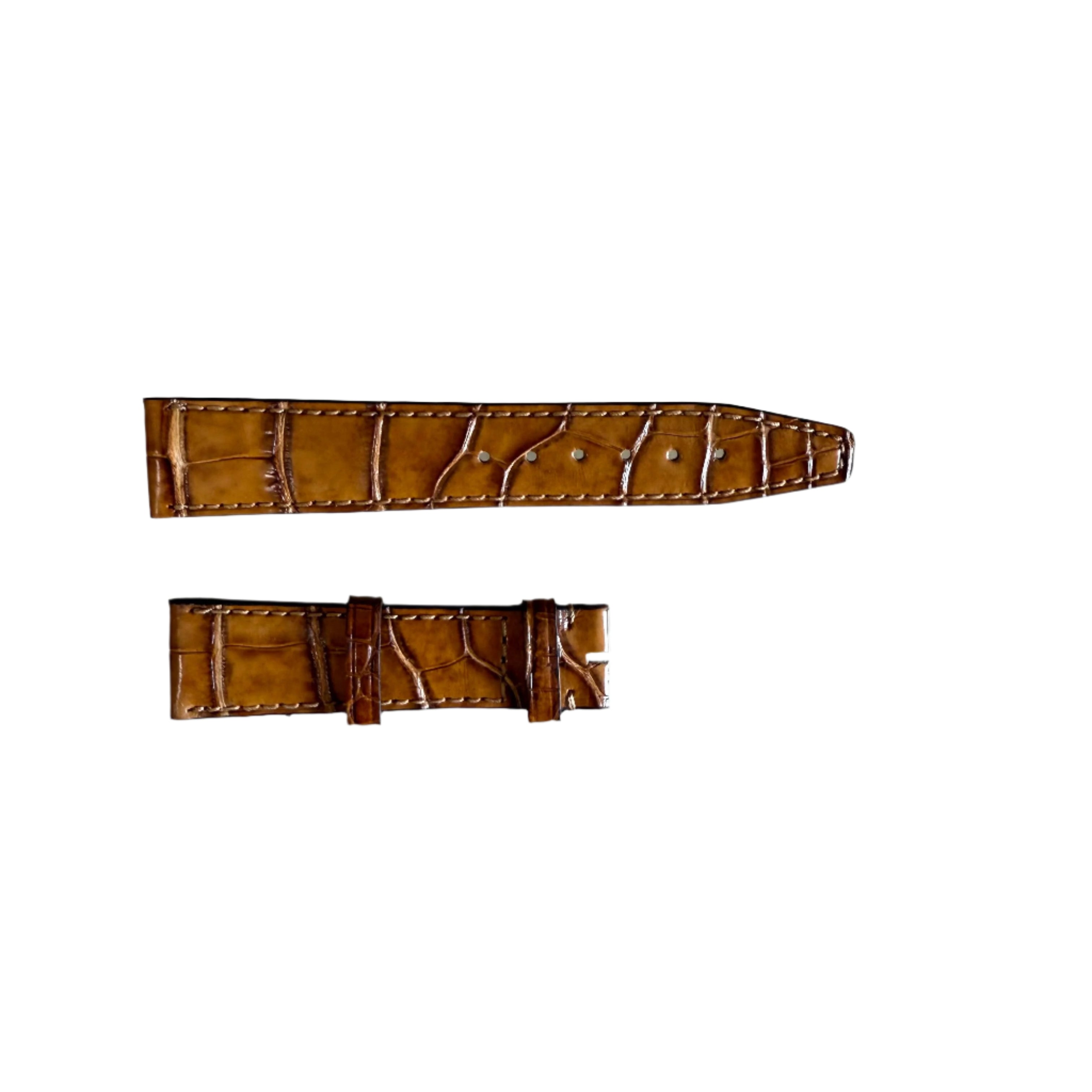 Authentic IWC Santoni Brown Alligator Watch Strap Band 18mm E03387