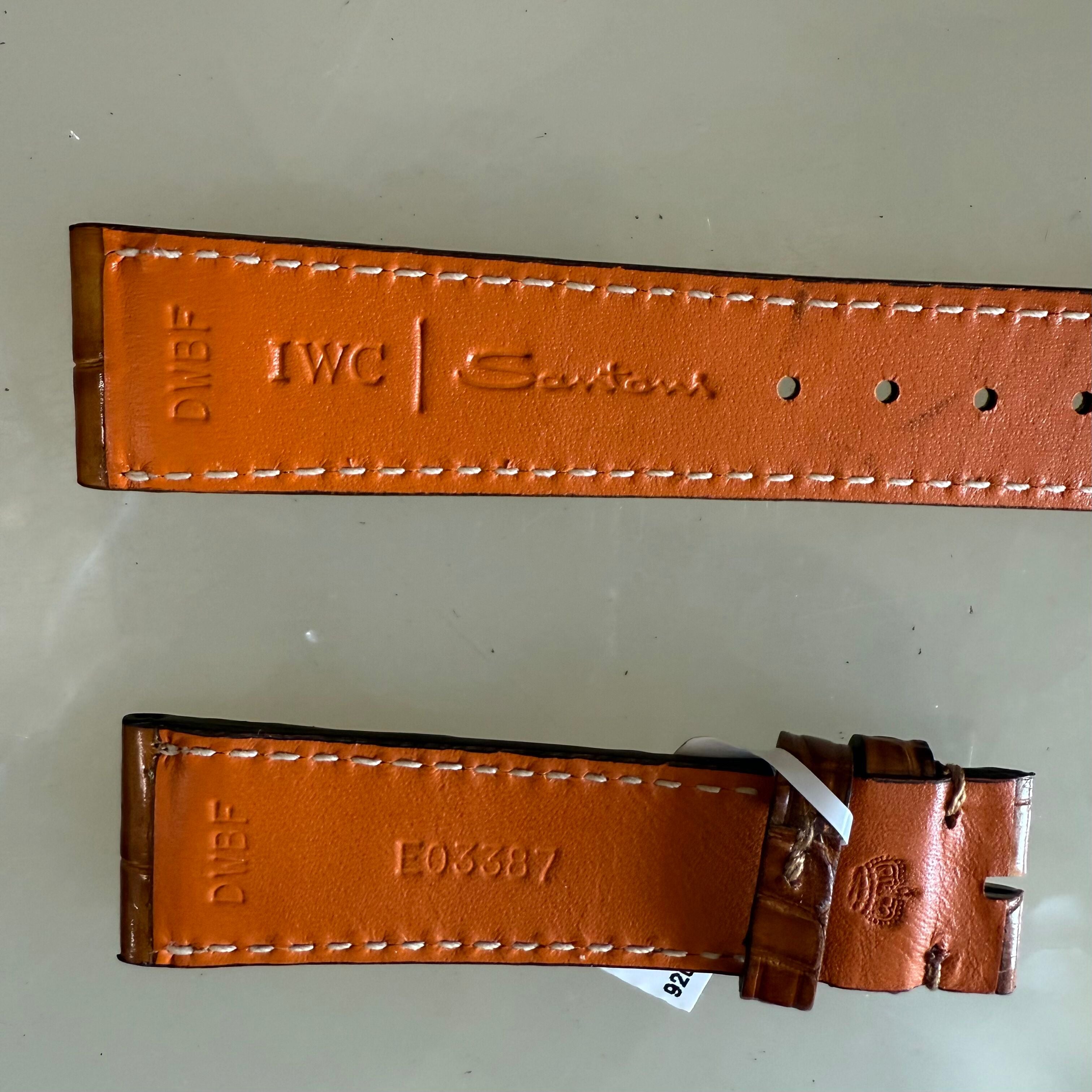 Authentic IWC Santoni Brown Alligator Watch Strap Band 18mm E03387