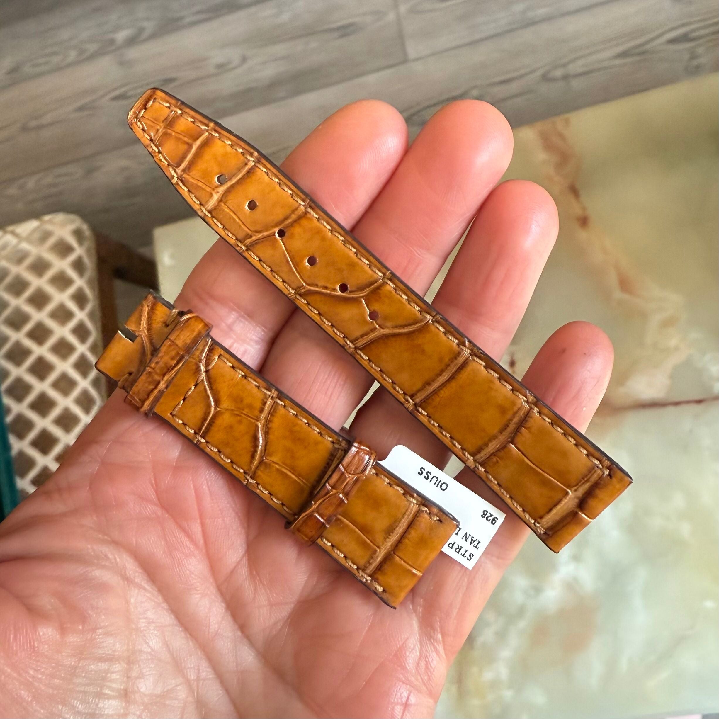 Authentic IWC Santoni Brown Alligator Watch Strap Band 18mm E03387