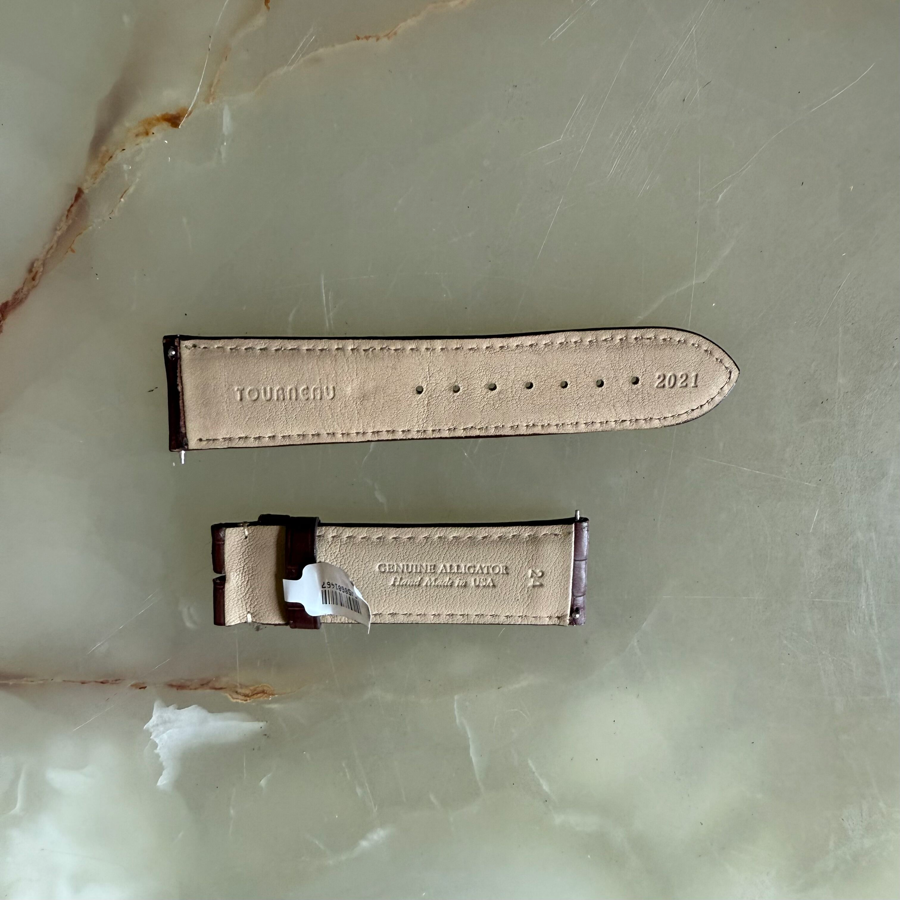Genuine Alligator Brown Watch Strap Band 24mm Padded & Stitched