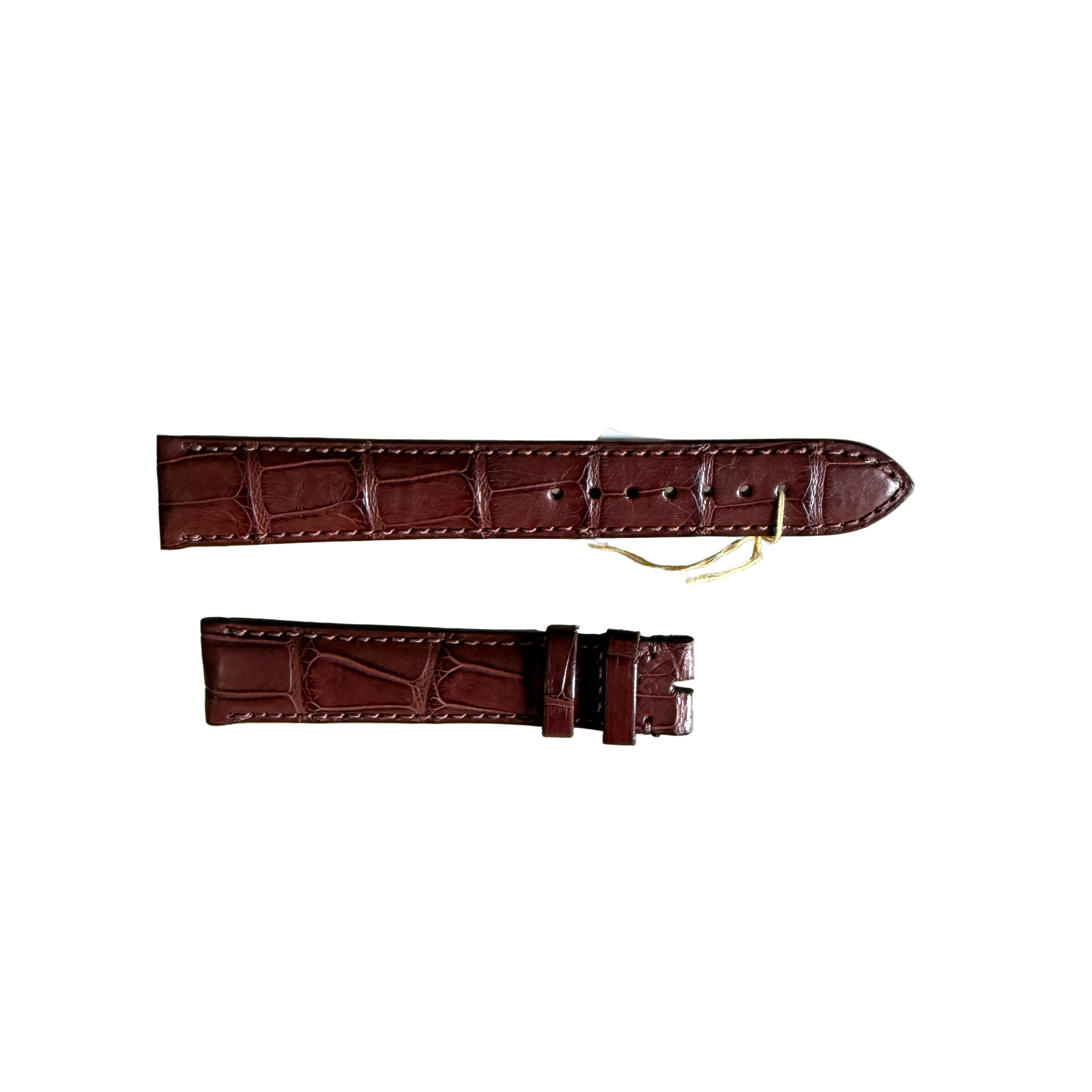 Genuine Alligator Brown Watch Strap Band 18mm Padded & Stitched
