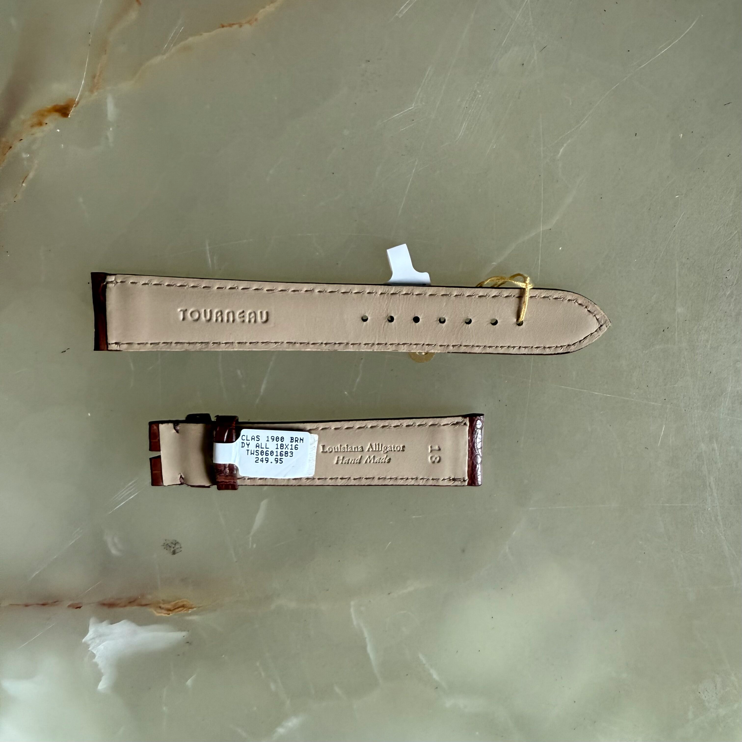 Genuine Alligator Brown Watch Strap Band 18mm Padded & Stitched