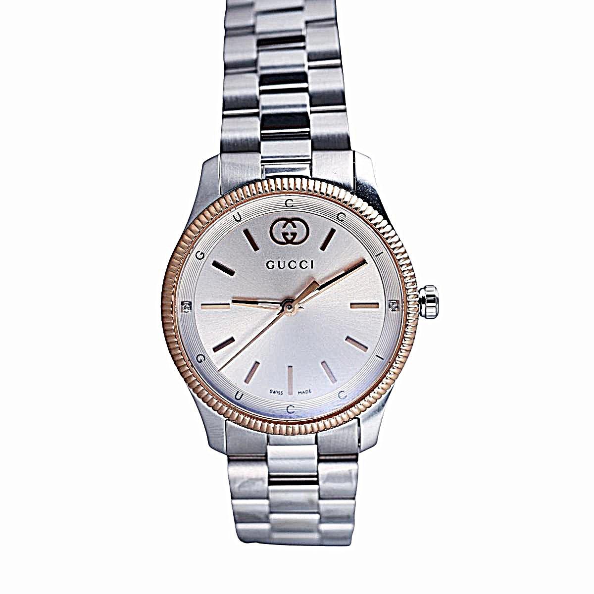 Gucci G-Timeless 29mm Two Tone Diamond Ladies Watch YA1265063
