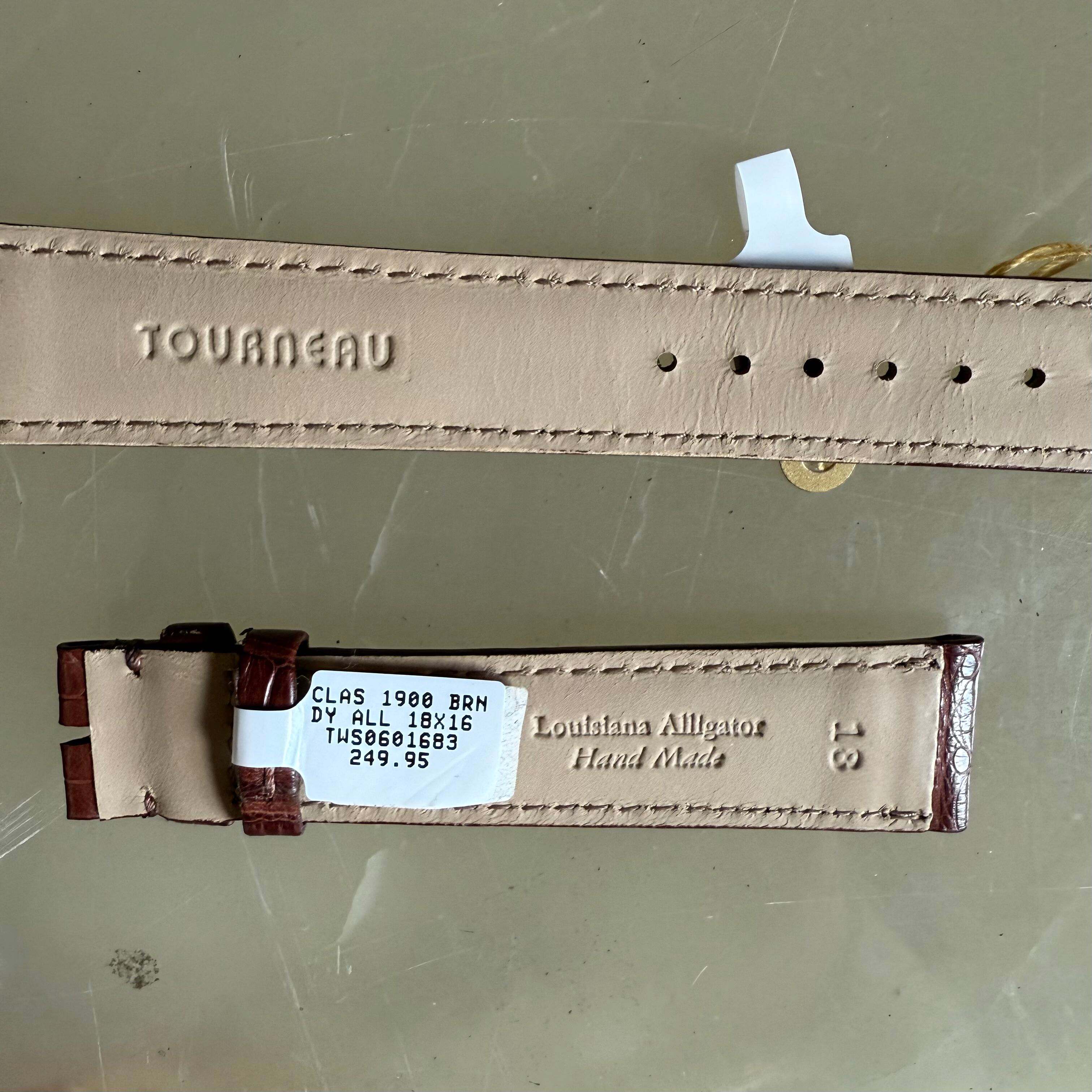 Genuine Alligator Brown Watch Strap Band 18mm Padded & Stitched