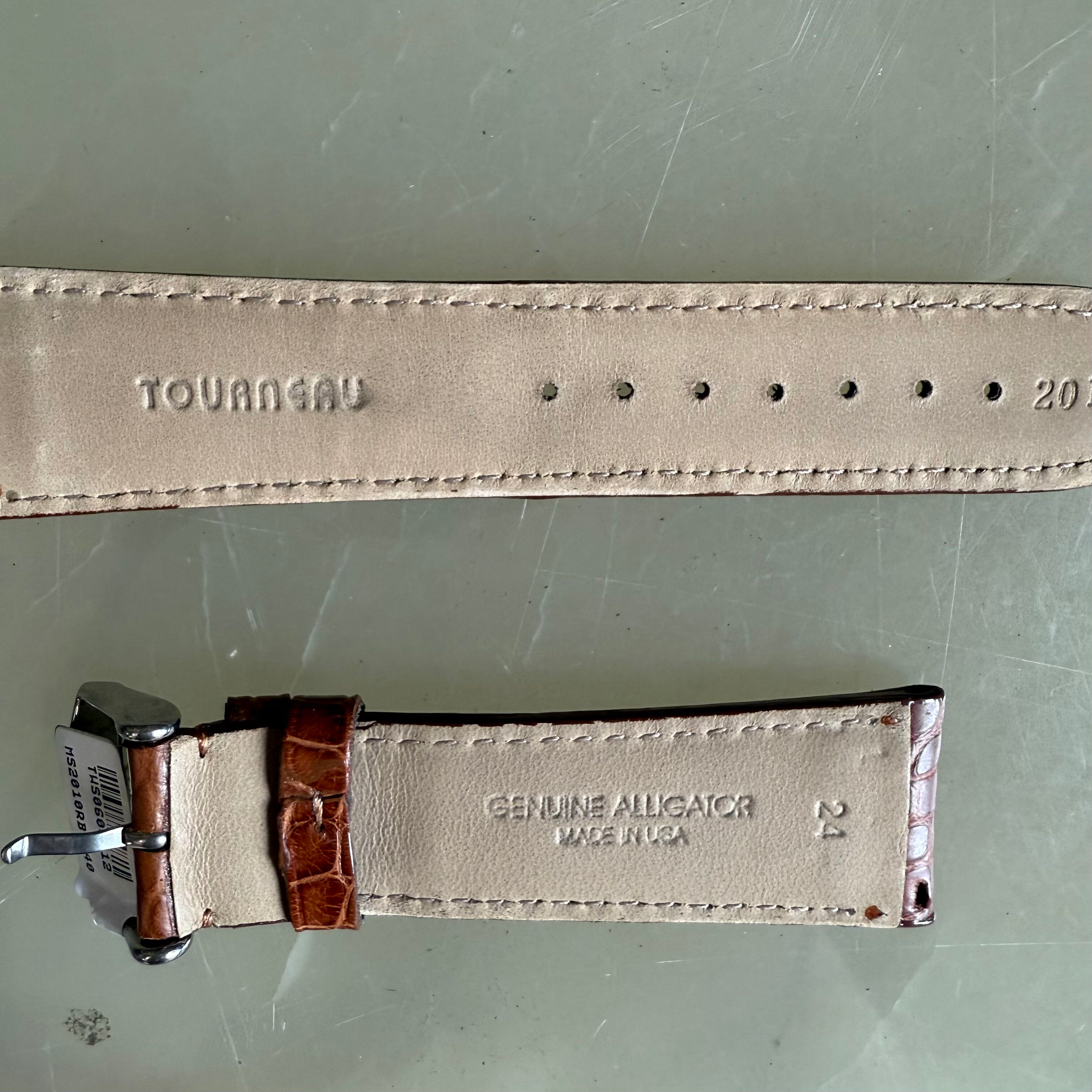Genuine Alligator Brown Watch Strap Band 24mm Padded & Stitched with Buckle