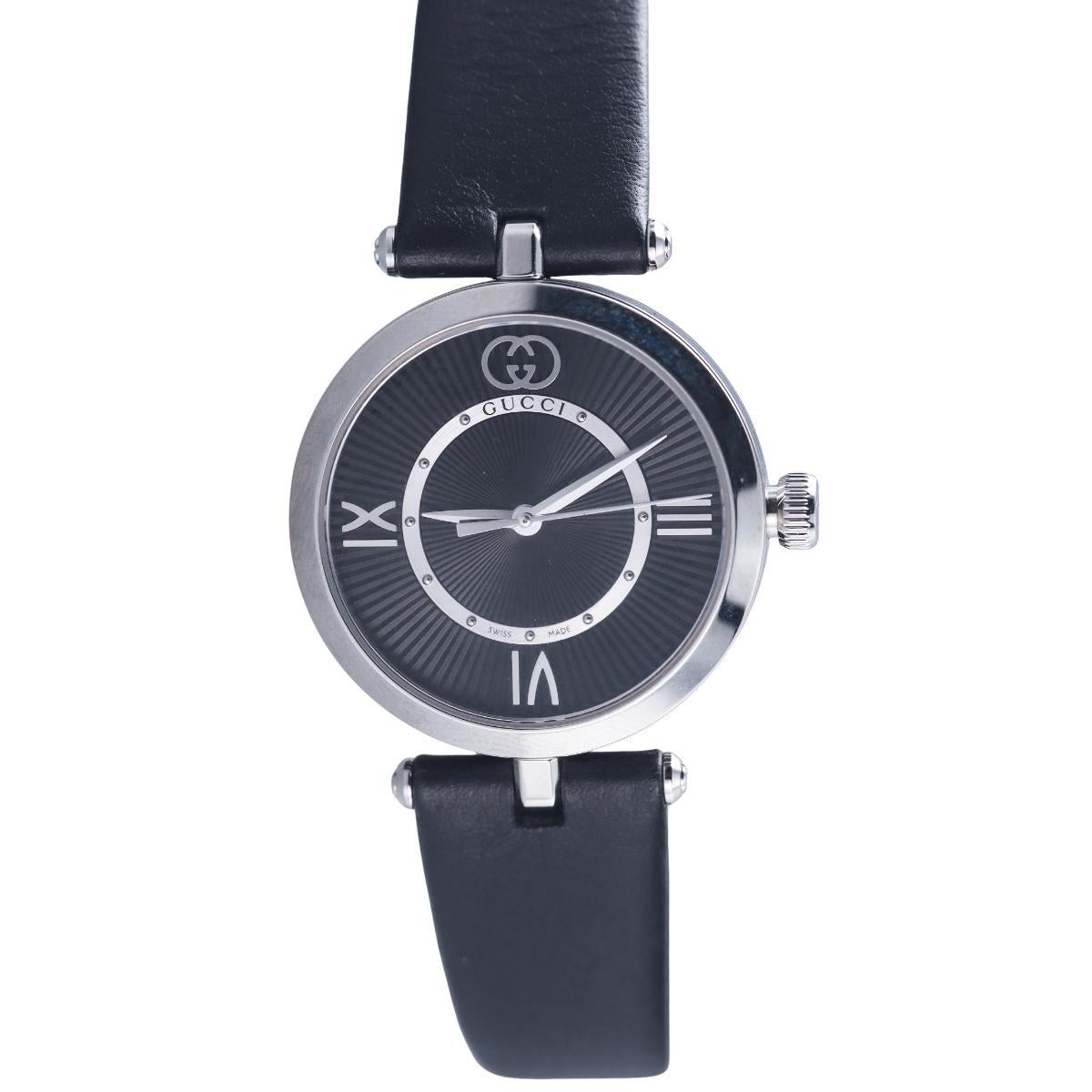 Gucci Model 2000 Cruise 2025 30mm Black Dial Steel Ladies Watch YA167505