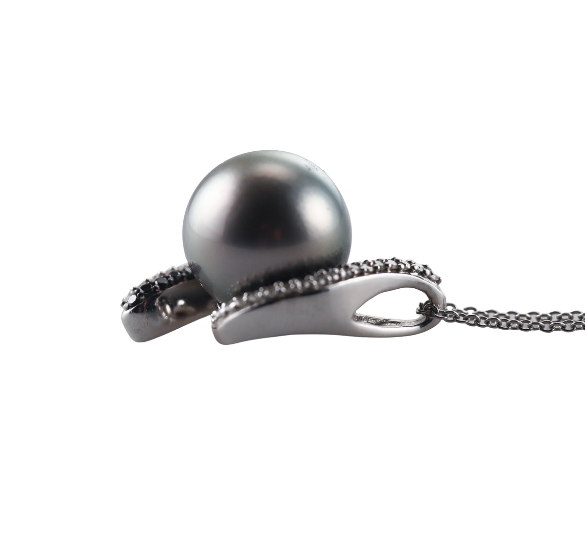 Effy 14k Gold 12mm Tahitian South Sea Pearl Diamond Pendant Necklace